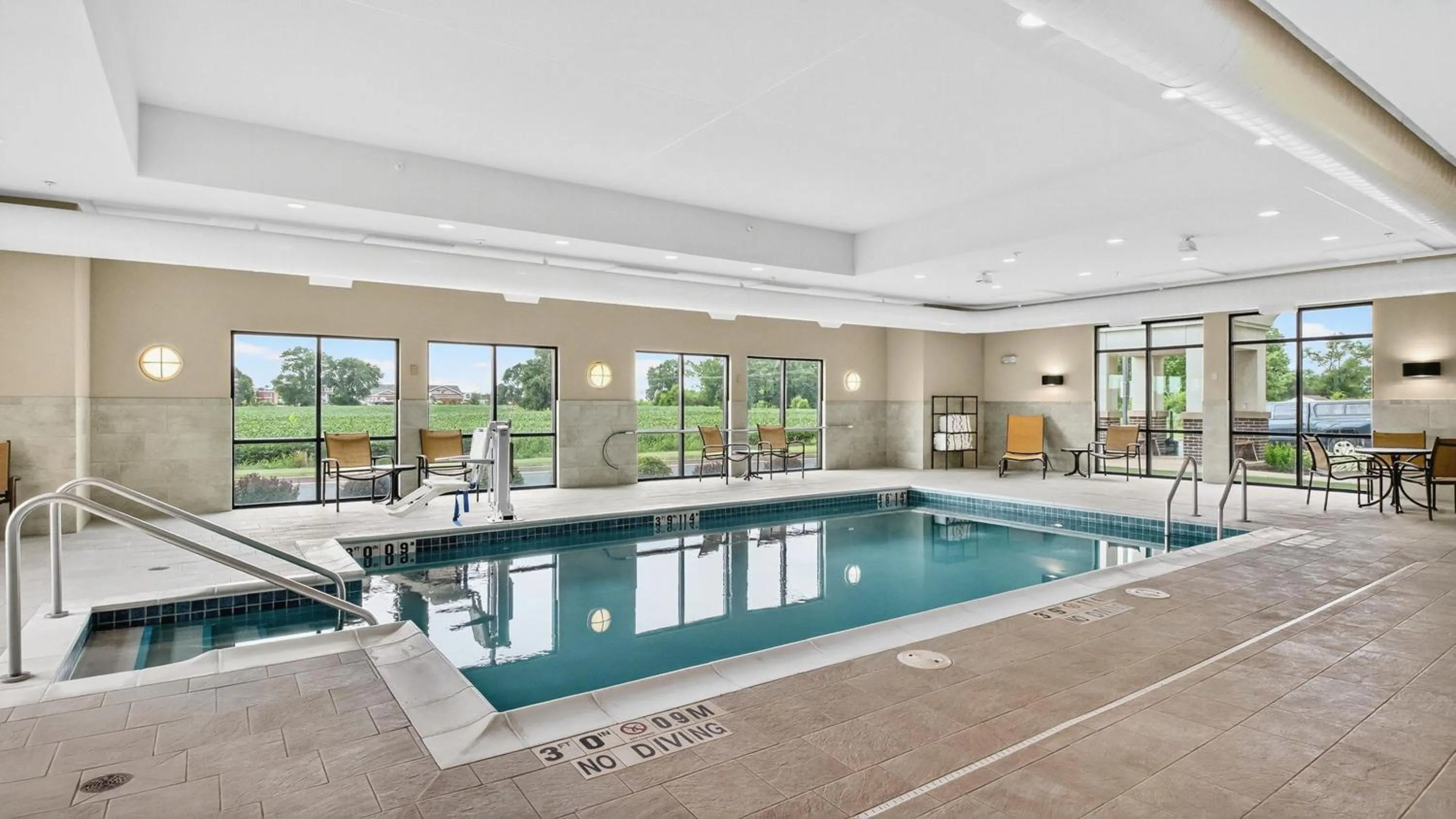 Pool view in Hampton Inn & Suites Chippewa Falls