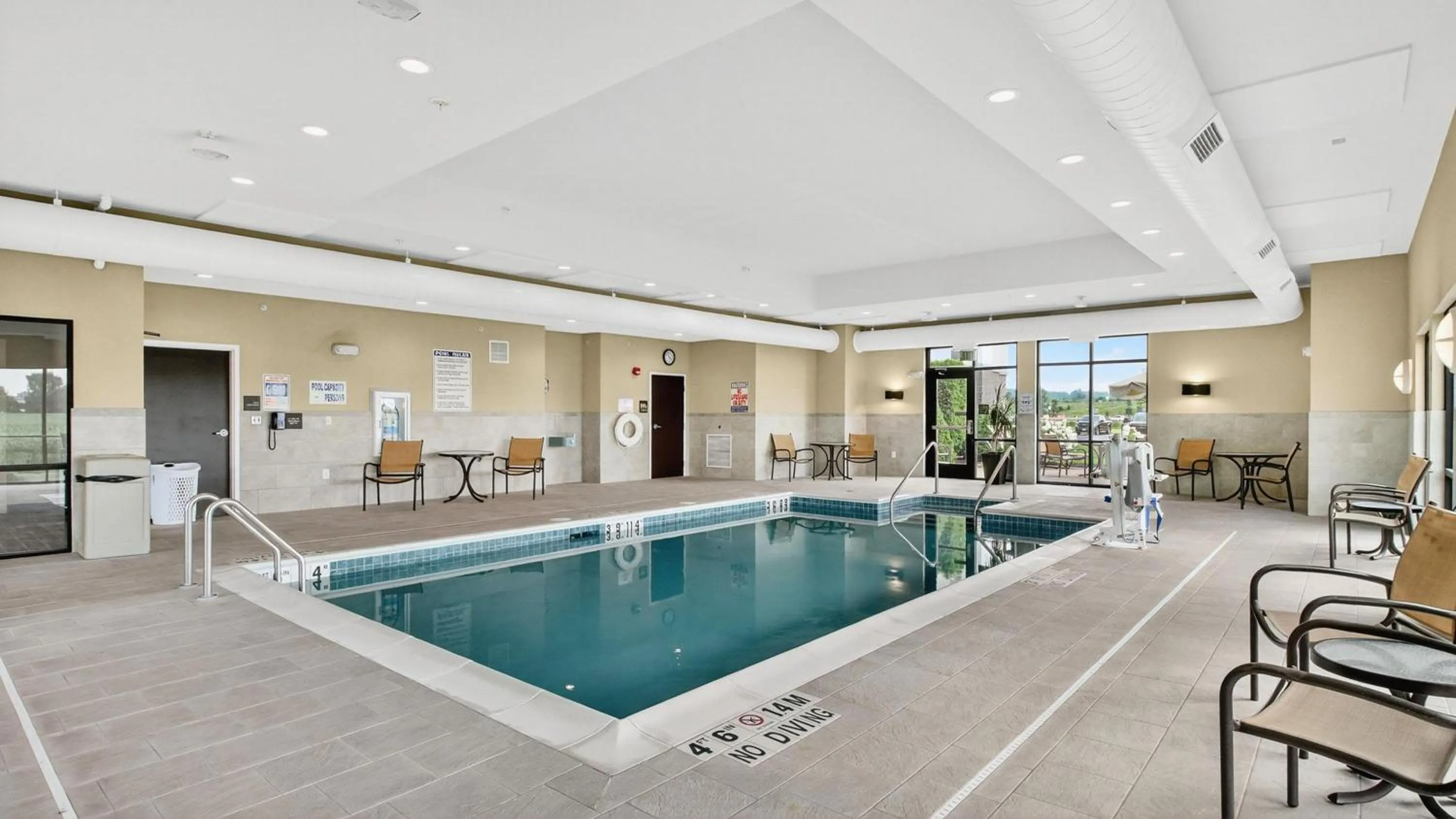 Pool view in Hampton Inn & Suites Chippewa Falls