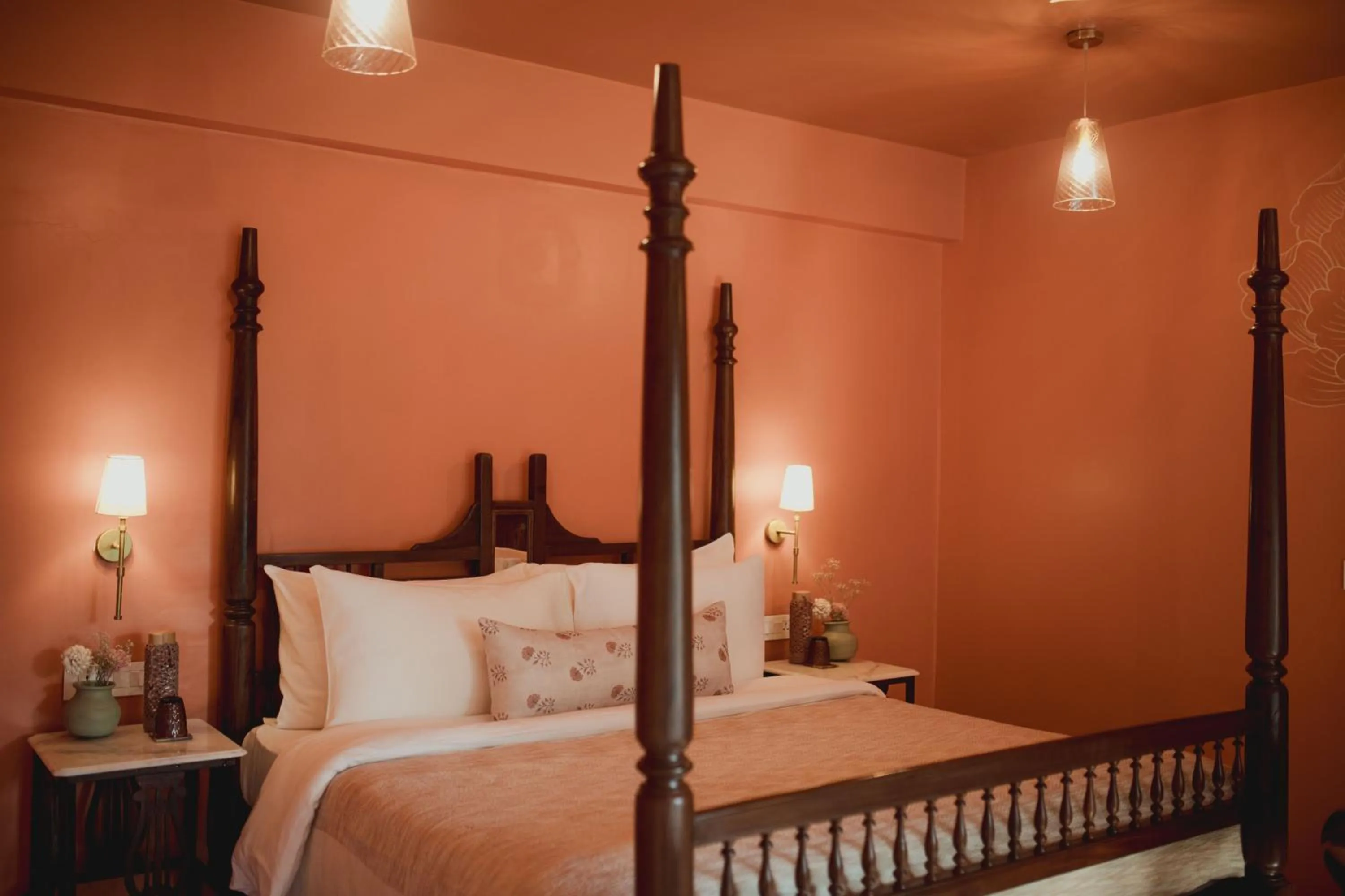 Bed in Brij Paraiso Saligao, Goa - An Indo-Portuguese Villa