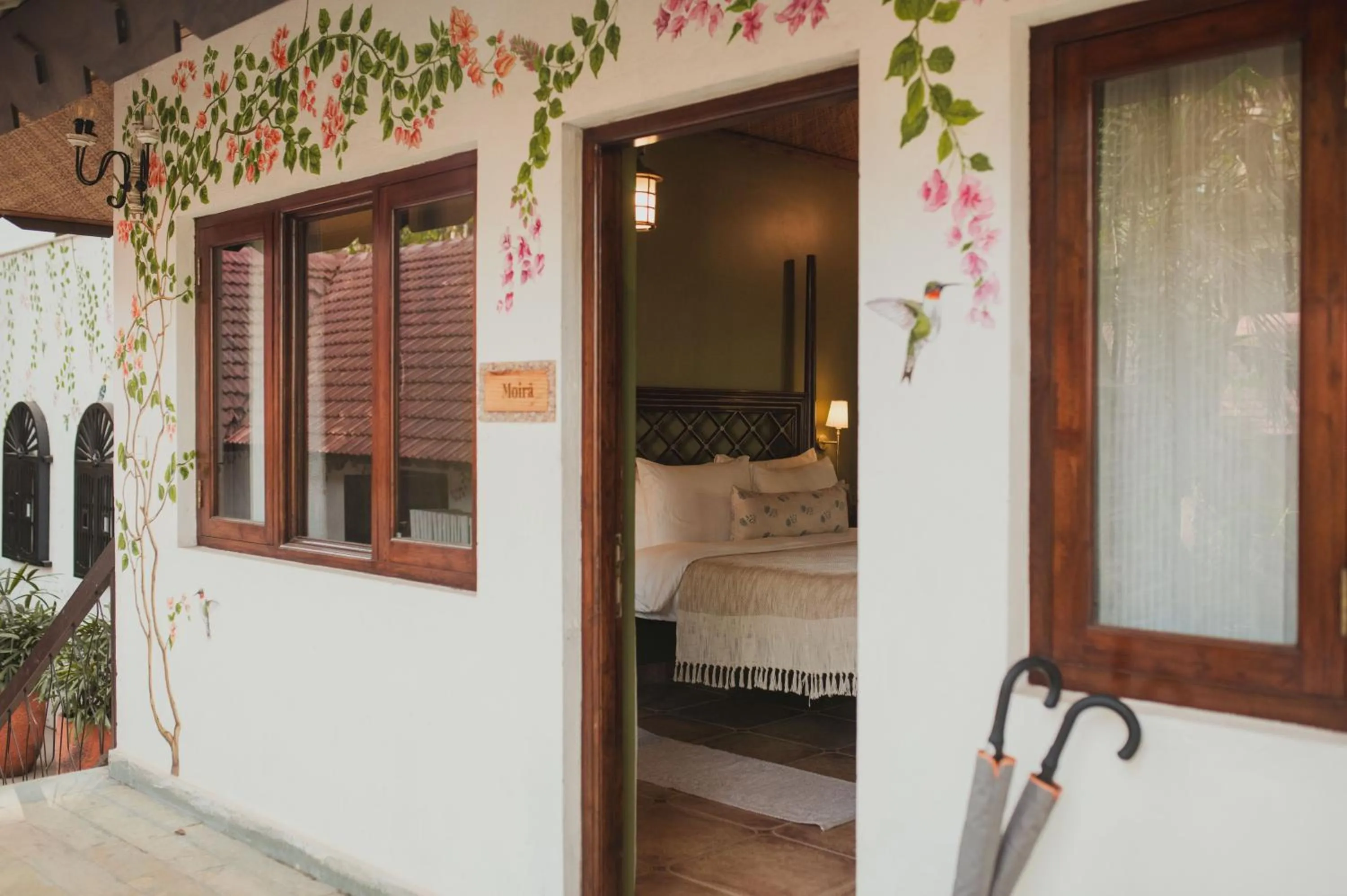 Facade/entrance, Bed in Brij Paraiso Saligao, Goa - An Indo-Portuguese Villa