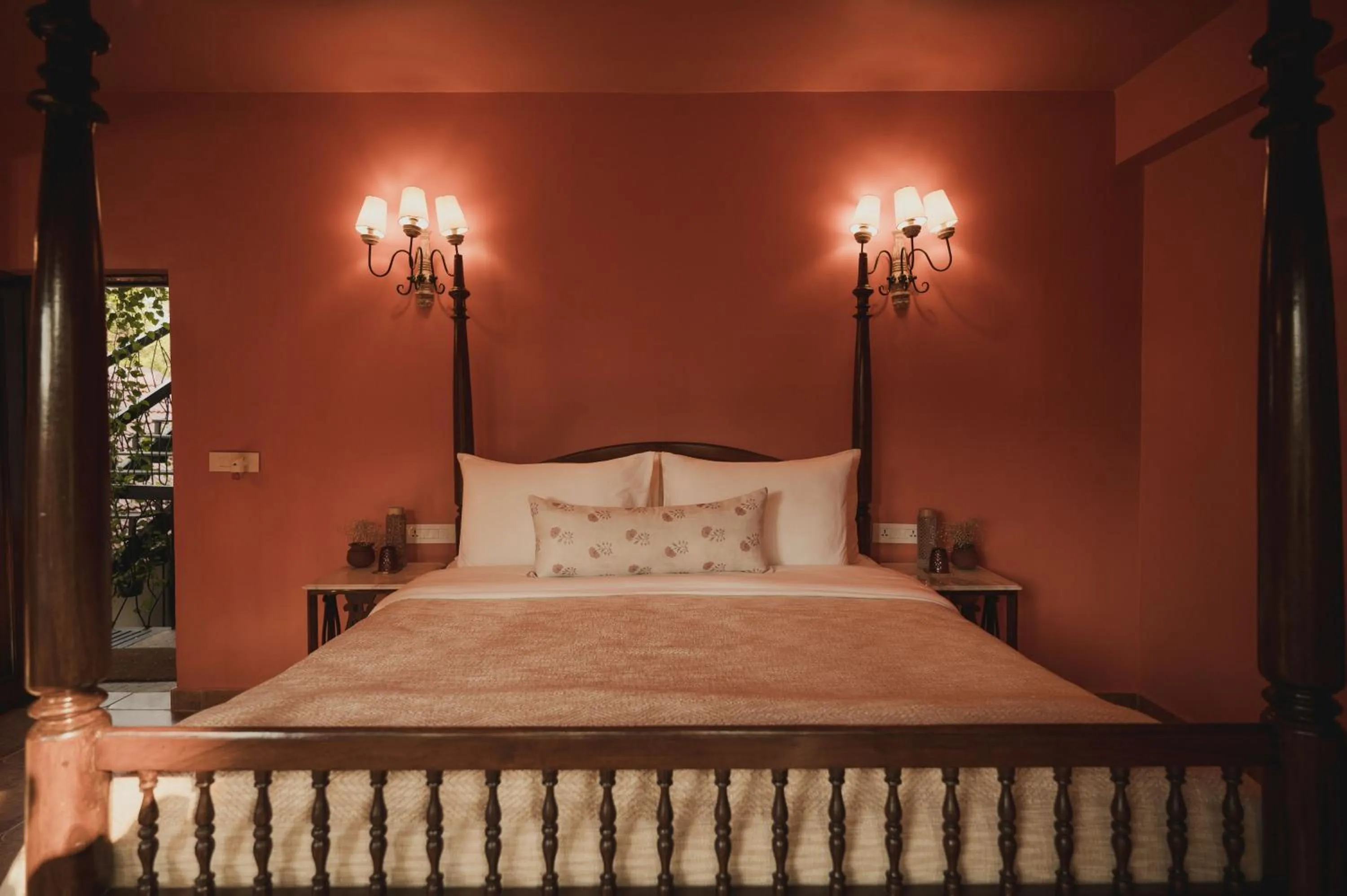 Bed in Brij Paraiso Saligao, Goa - An Indo-Portuguese Villa