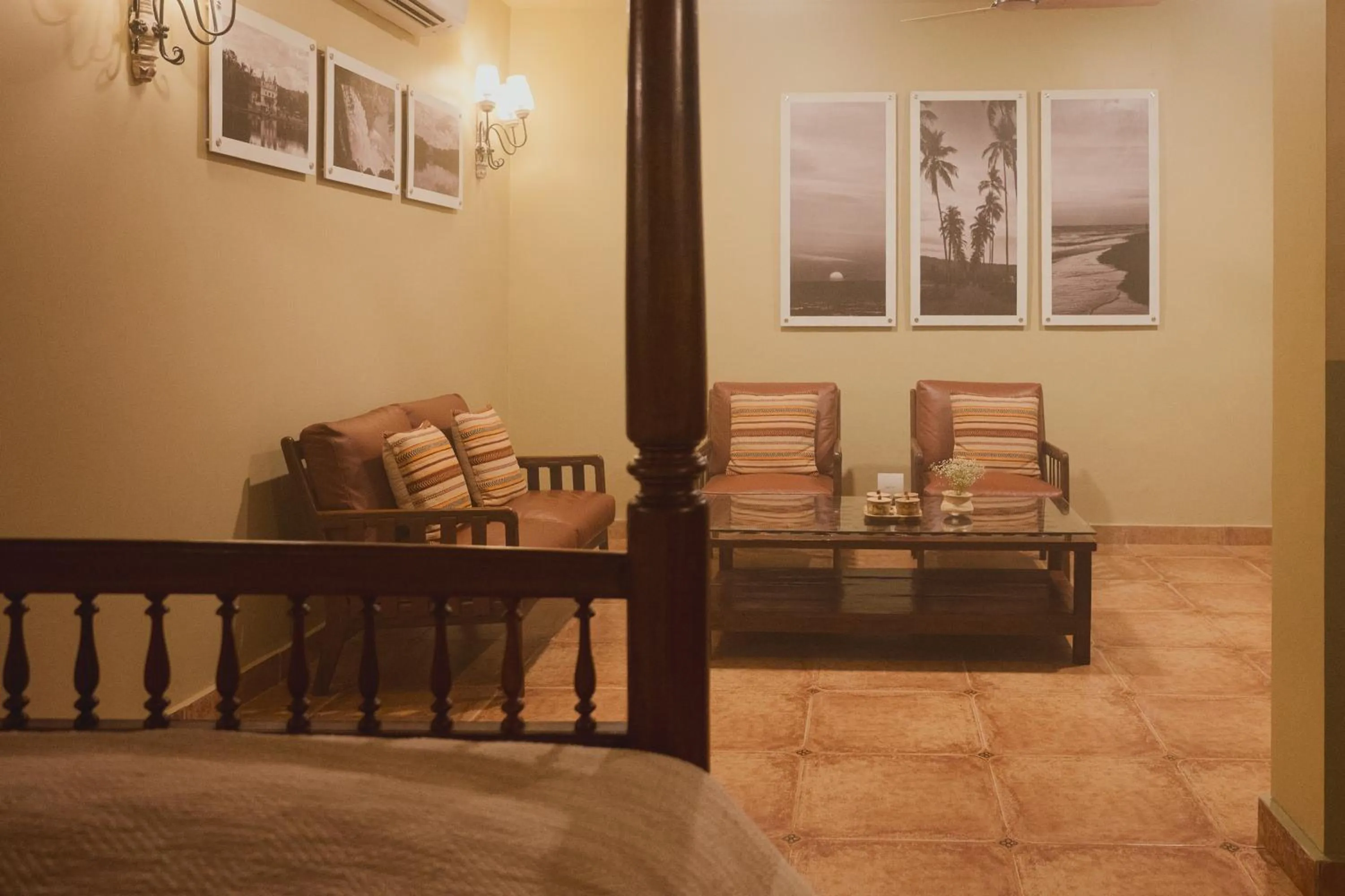 Seating area, Bed in Brij Paraiso Saligao, Goa - An Indo-Portuguese Villa