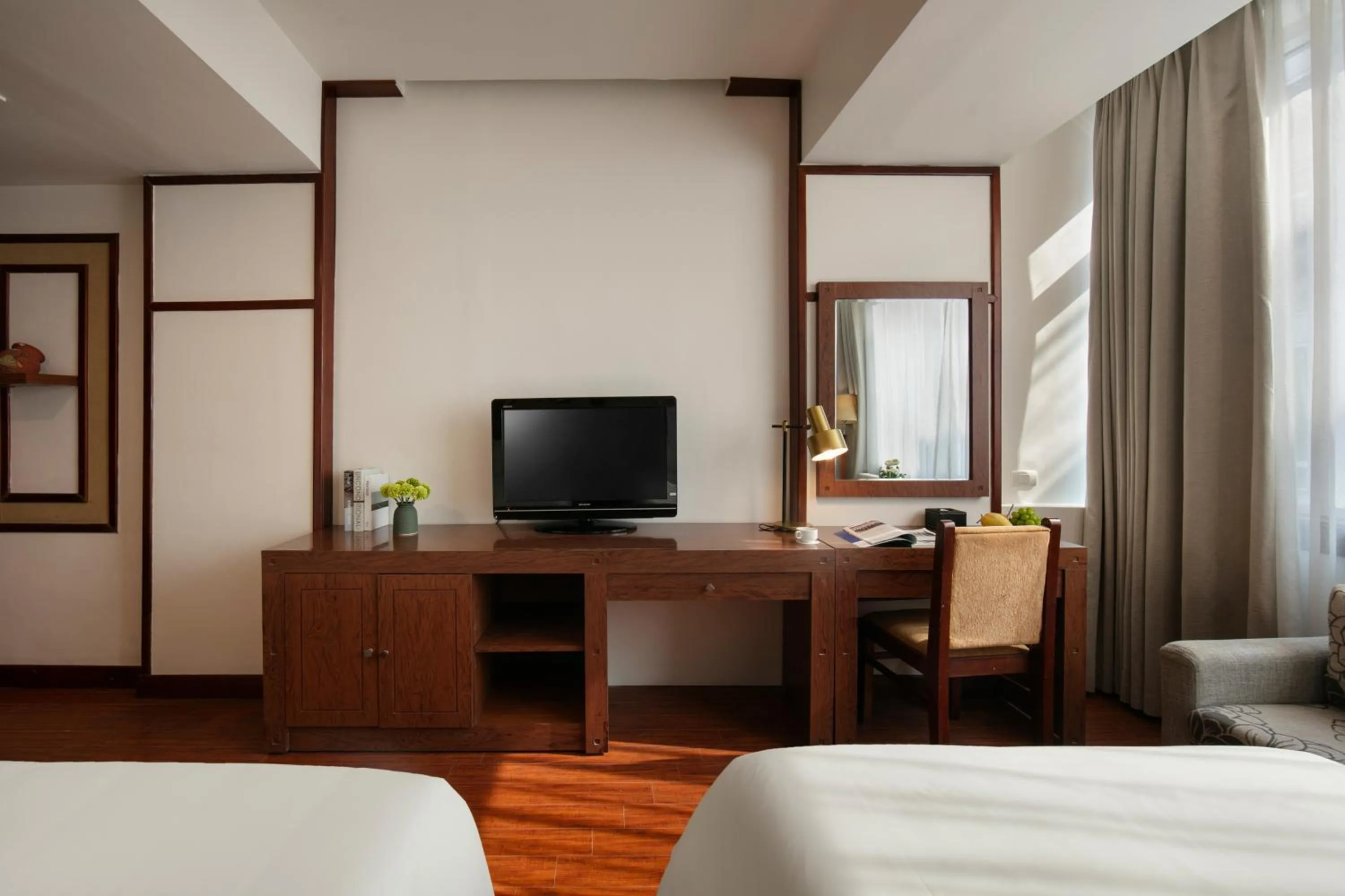 Communal lounge/ TV room, Bed in Sao Mai Boutique Hotel