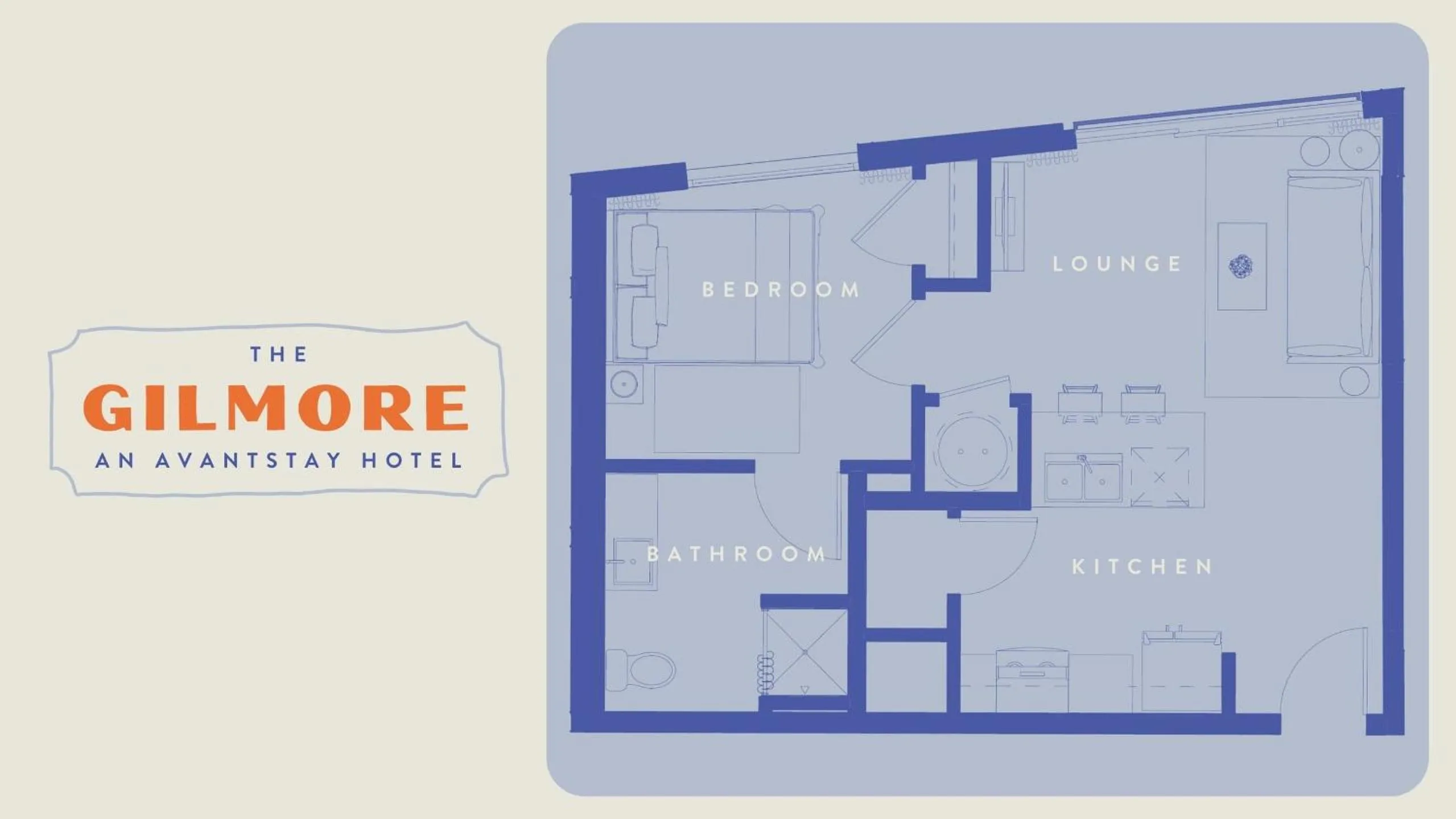 Floor plan in The Gilmore, an AvantStay Hotel