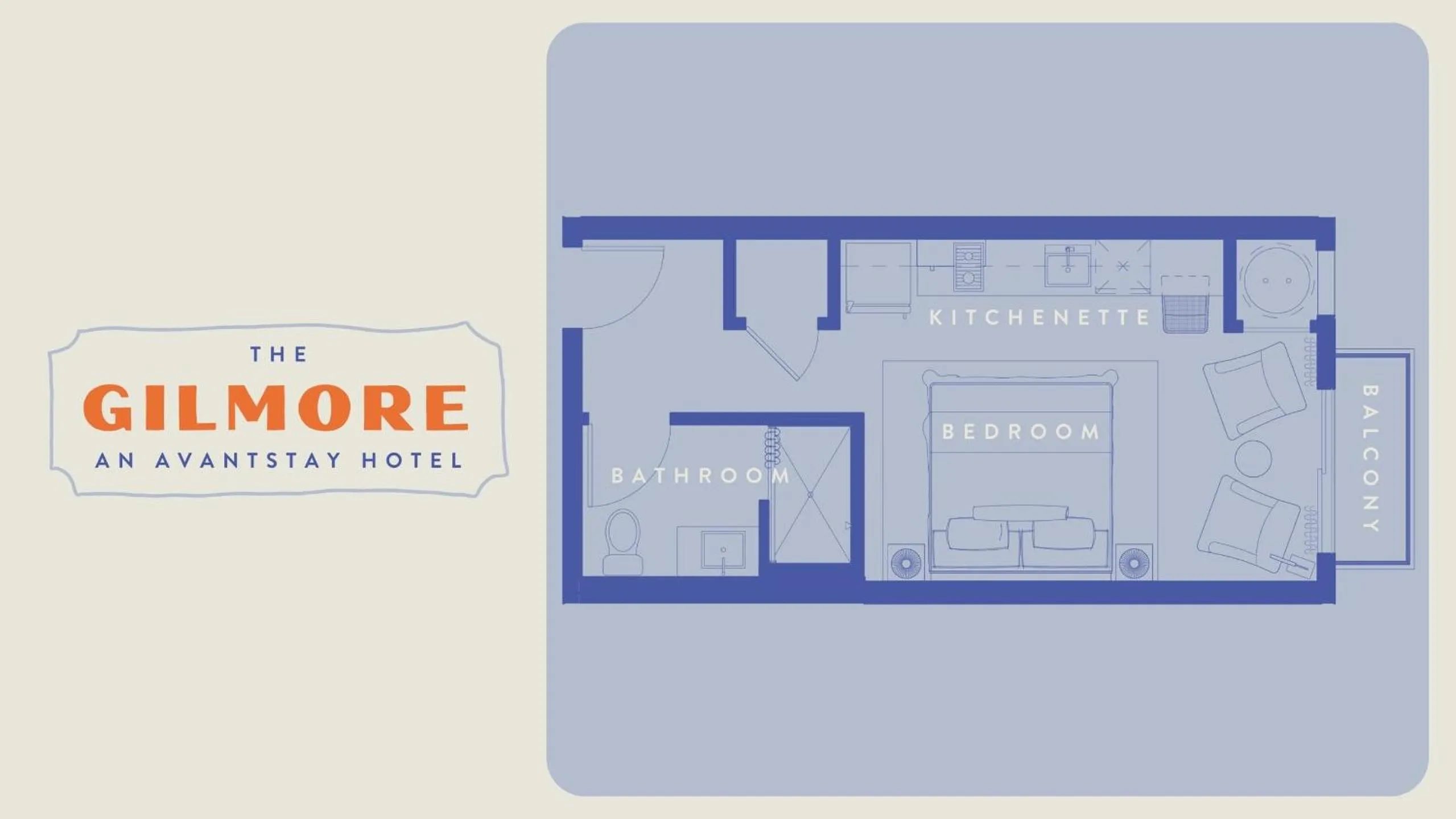 Floor plan in The Gilmore, an AvantStay Hotel
