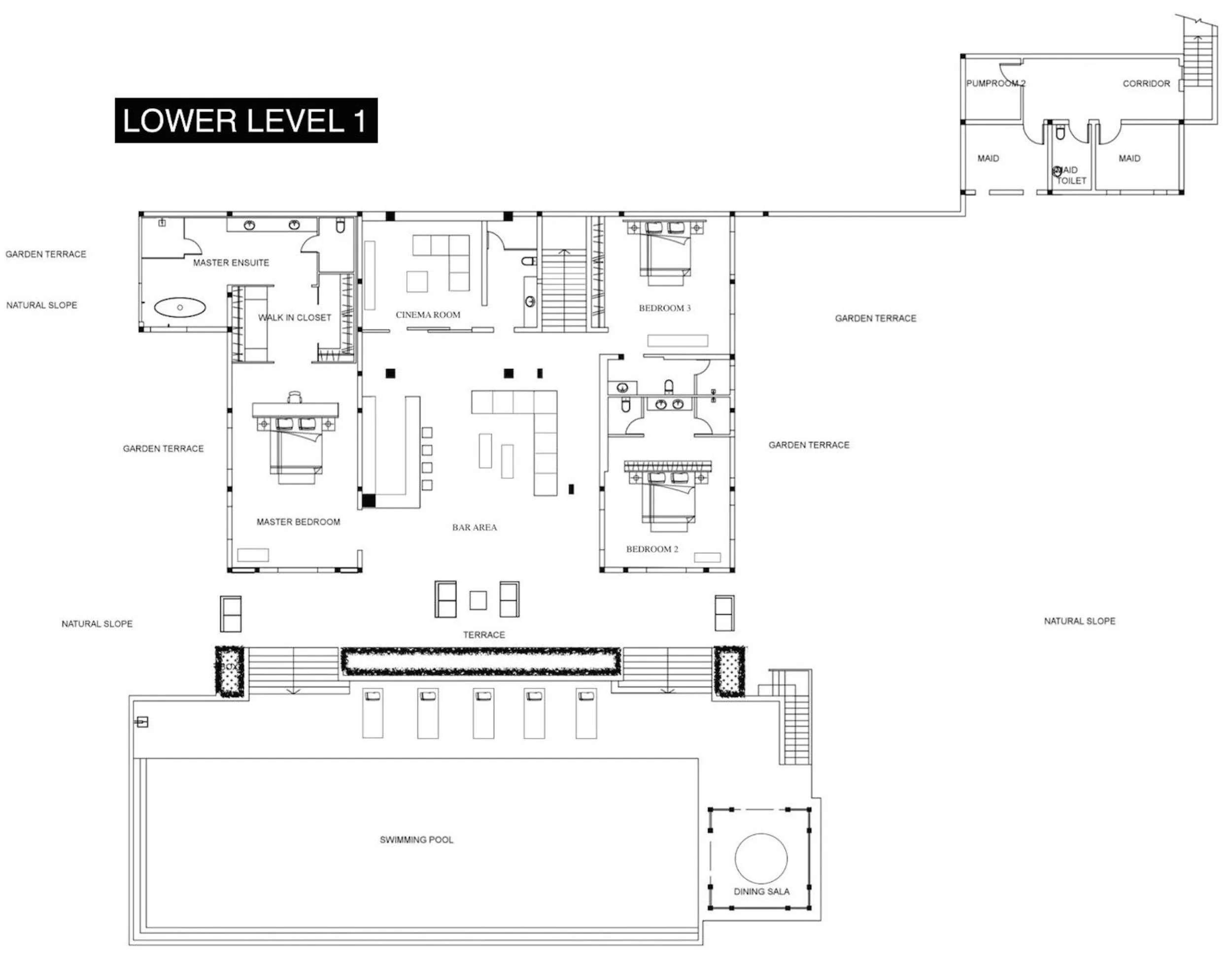 Floor plan in Ocean's 11 Villa