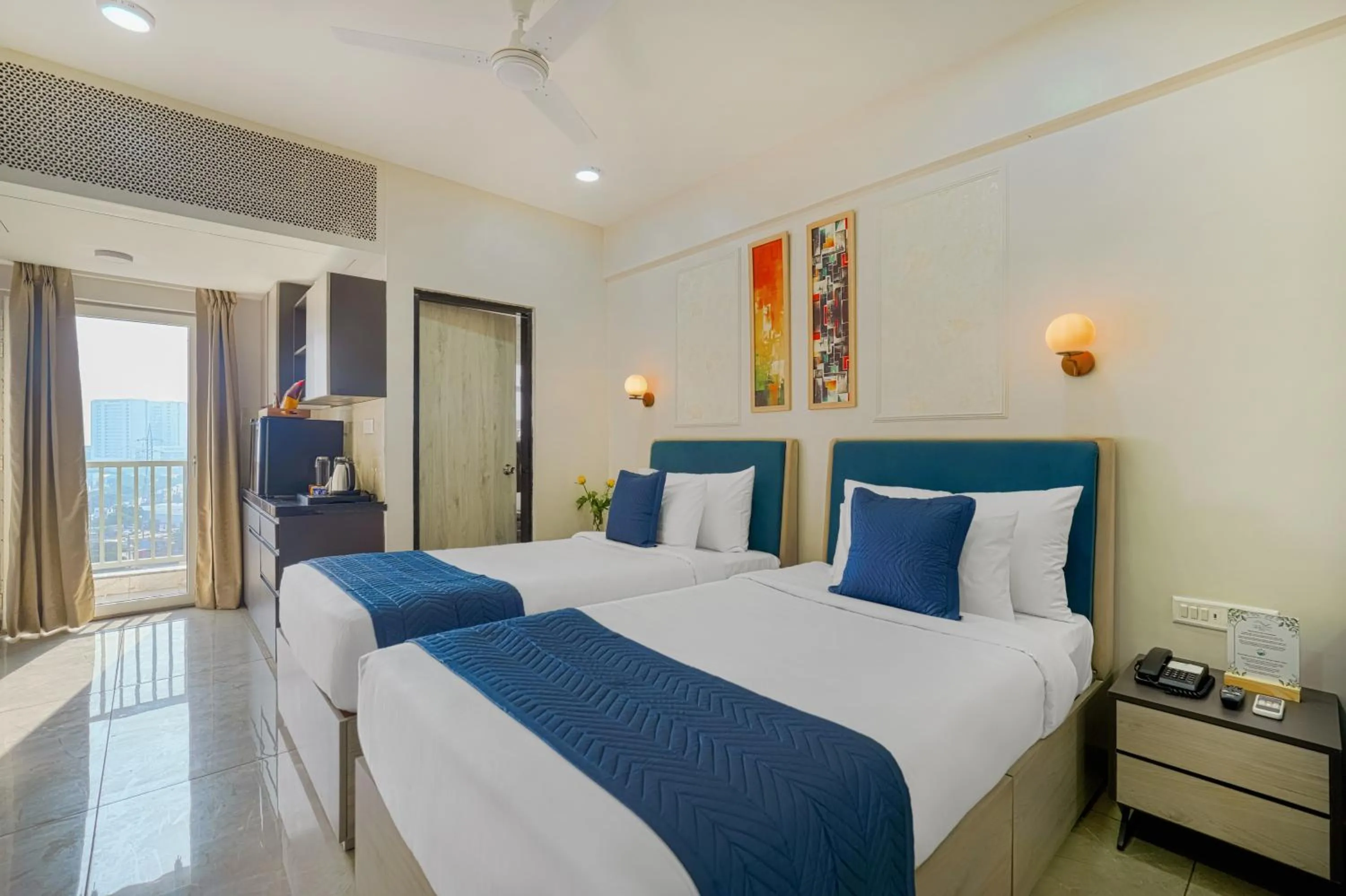 Bedroom, Bed in Urban Suites by BluSalzz, Jaipur - Rajasthan