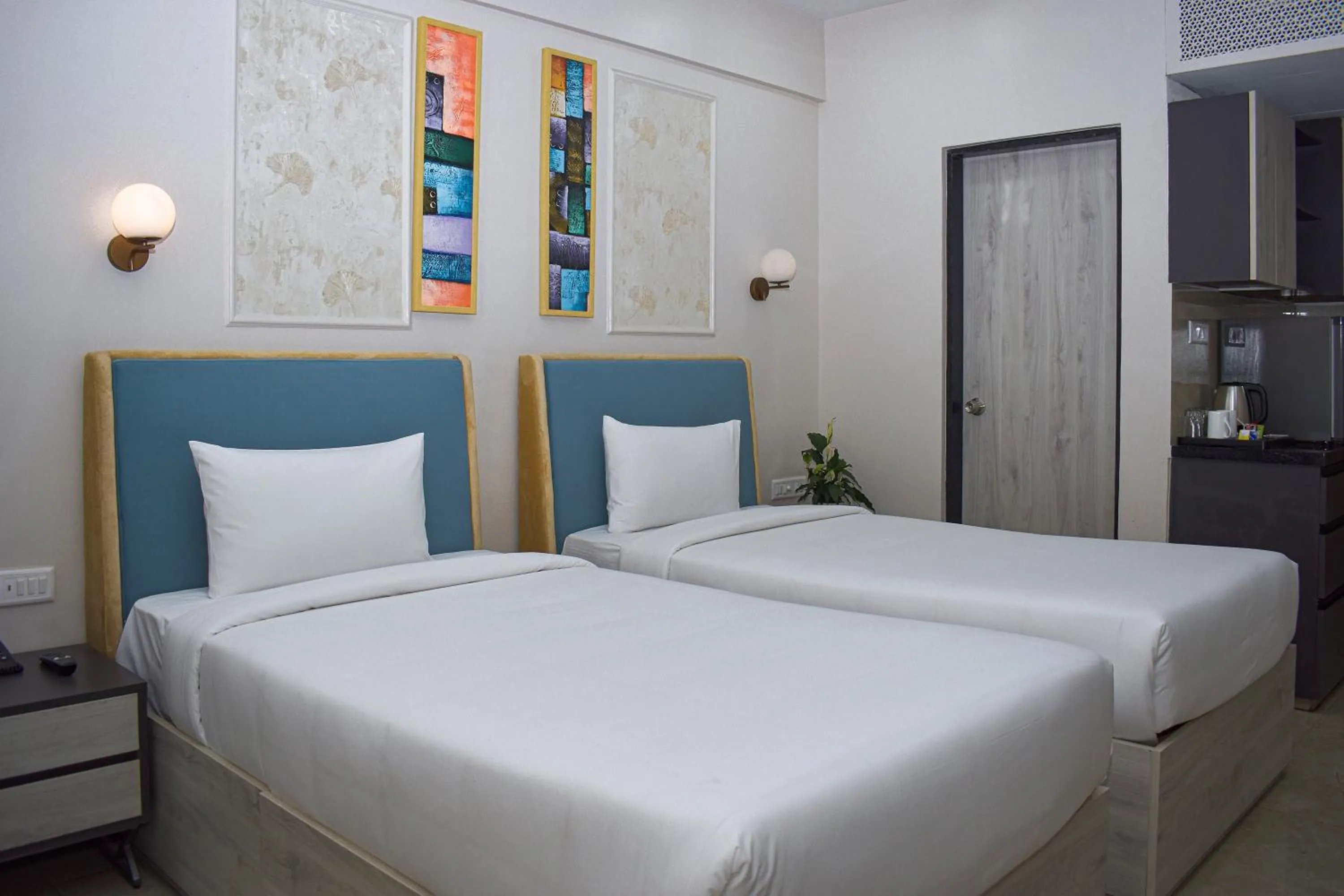 Bedroom, Bed in Urban Suites by BluSalzz, Jaipur - Rajasthan