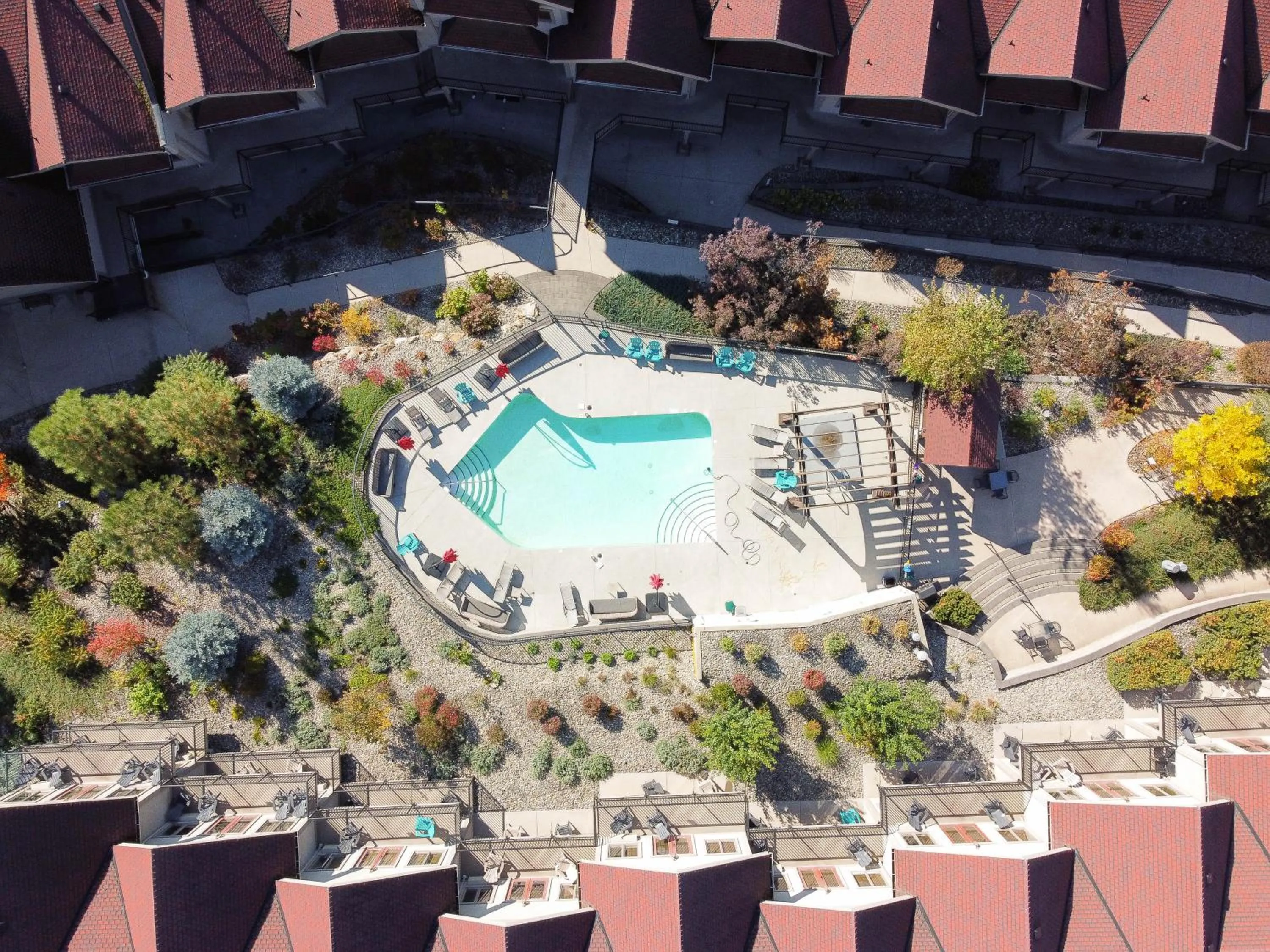 Pool view in The Castle at Swan Lake