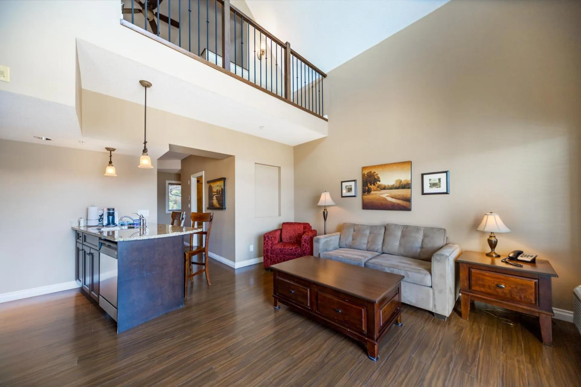 Living room in The Castle at Swan Lake