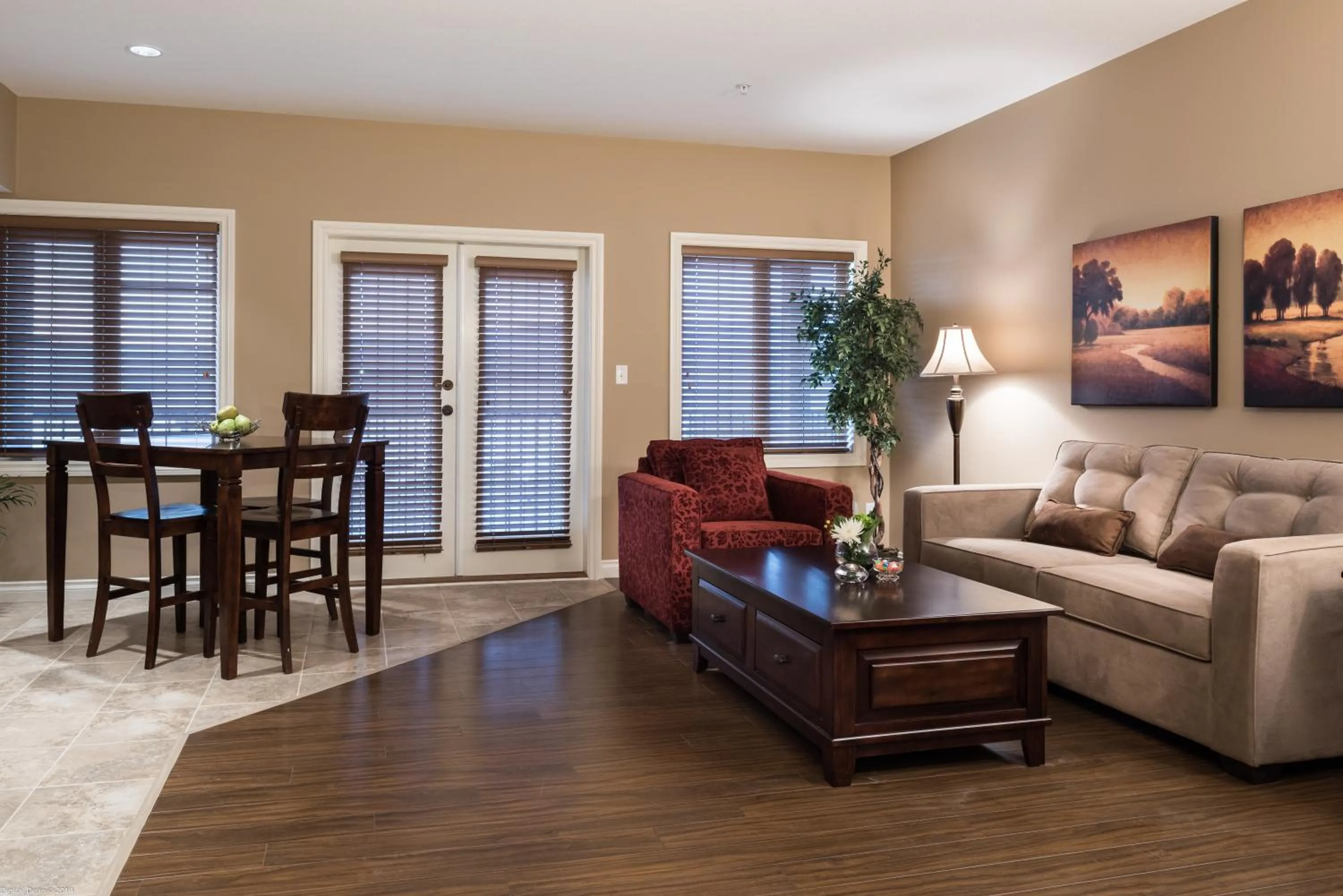 Living room in The Castle at Swan Lake
