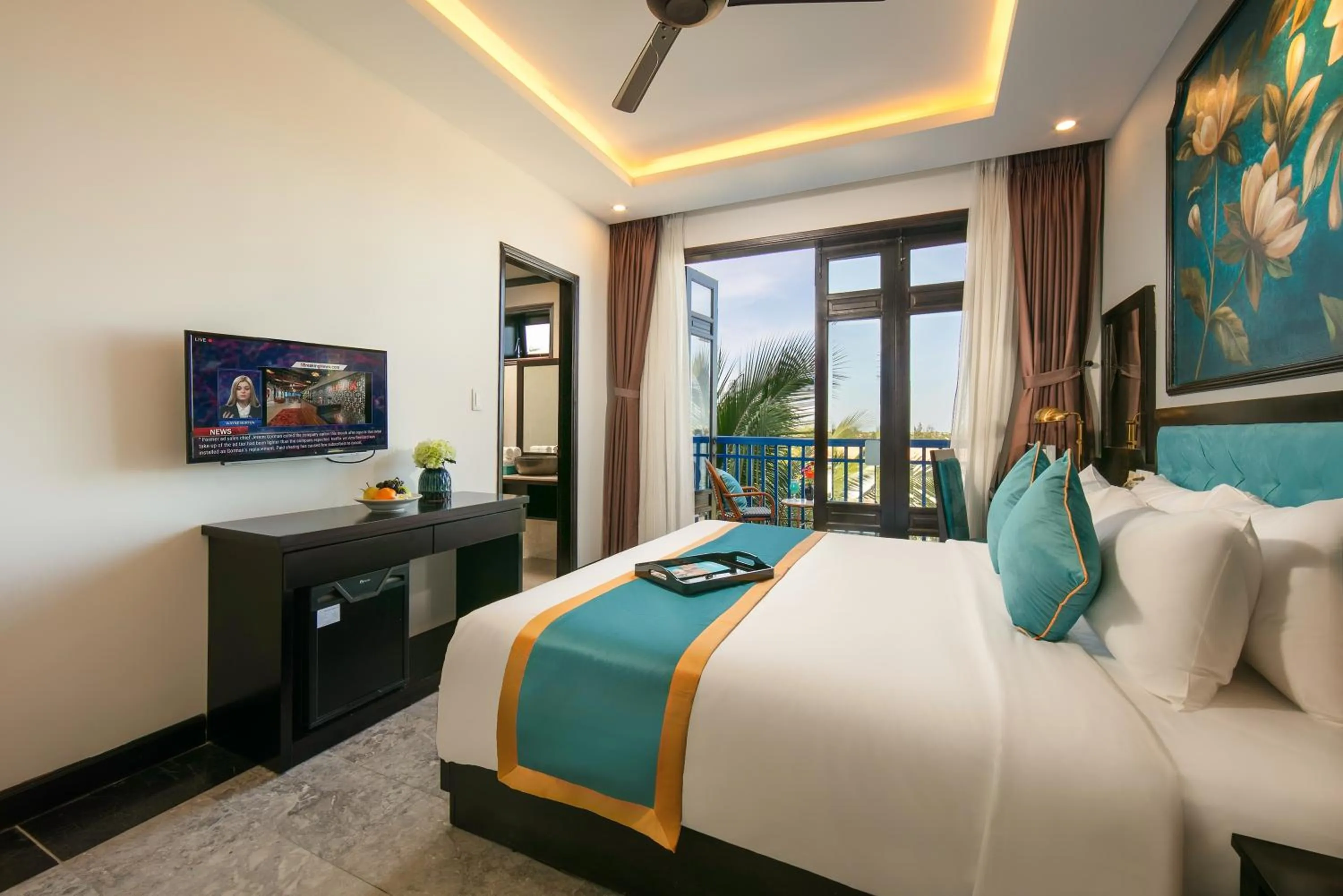 Bed in Silk River Hoi An Hotel & Spa