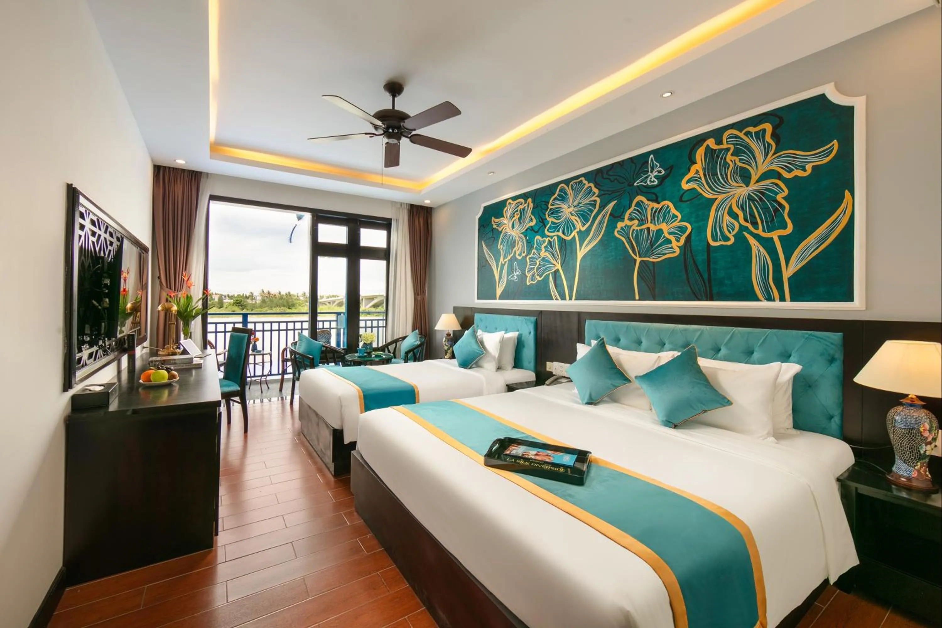 Bed in Silk River Hoi An Hotel & Spa