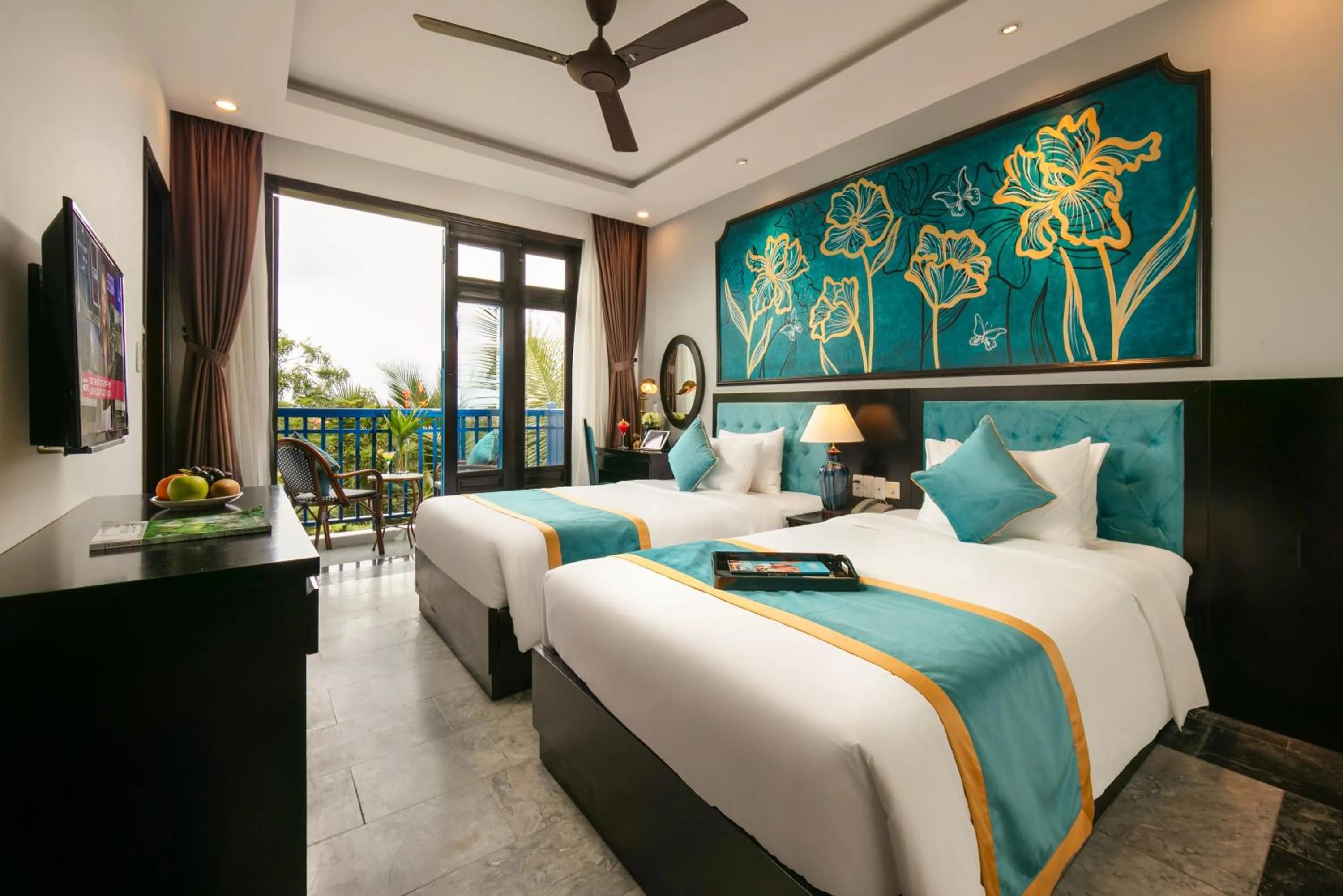 Bed in Silk River Hoi An Hotel & Spa