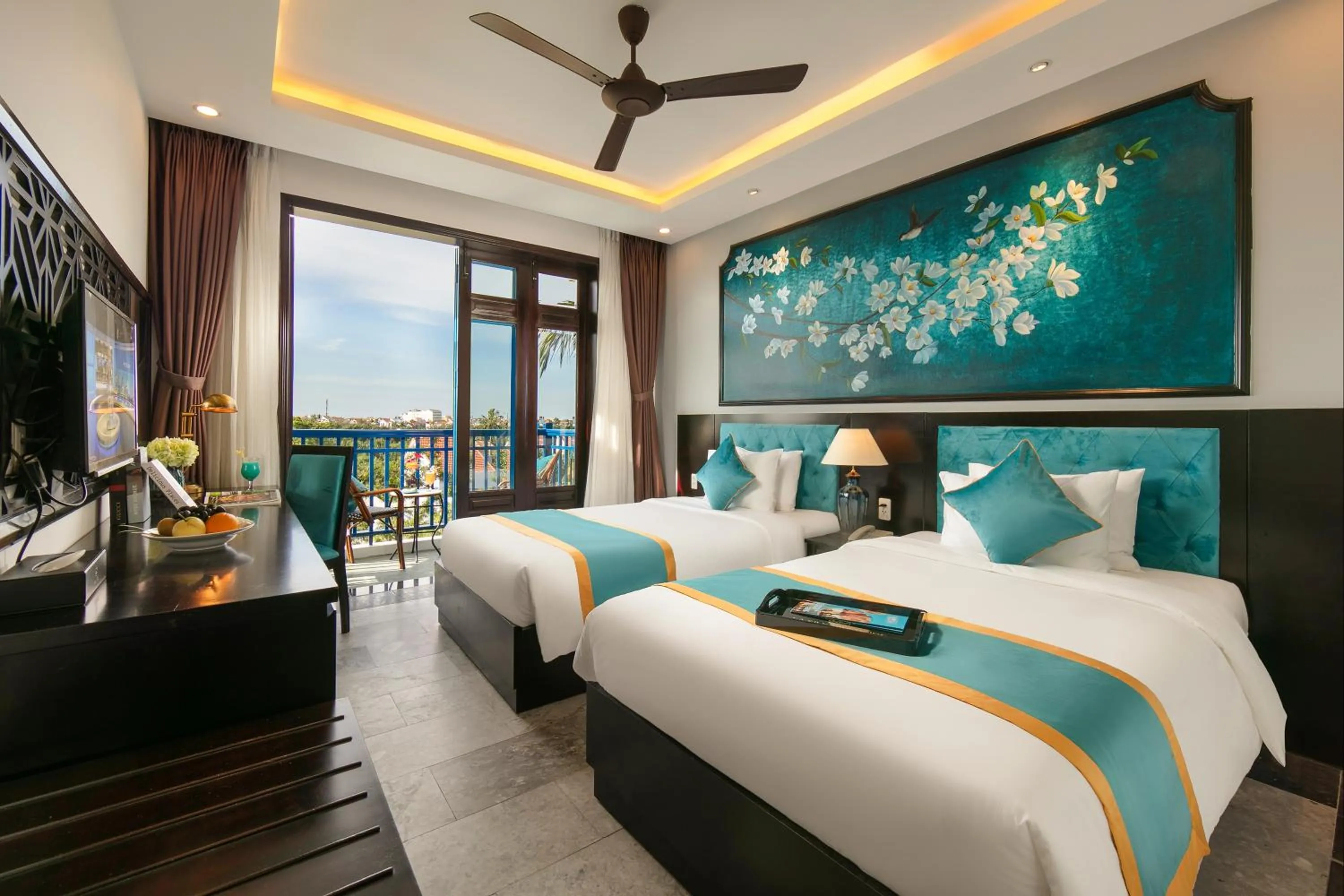 Bed in Silk River Hoi An Hotel & Spa