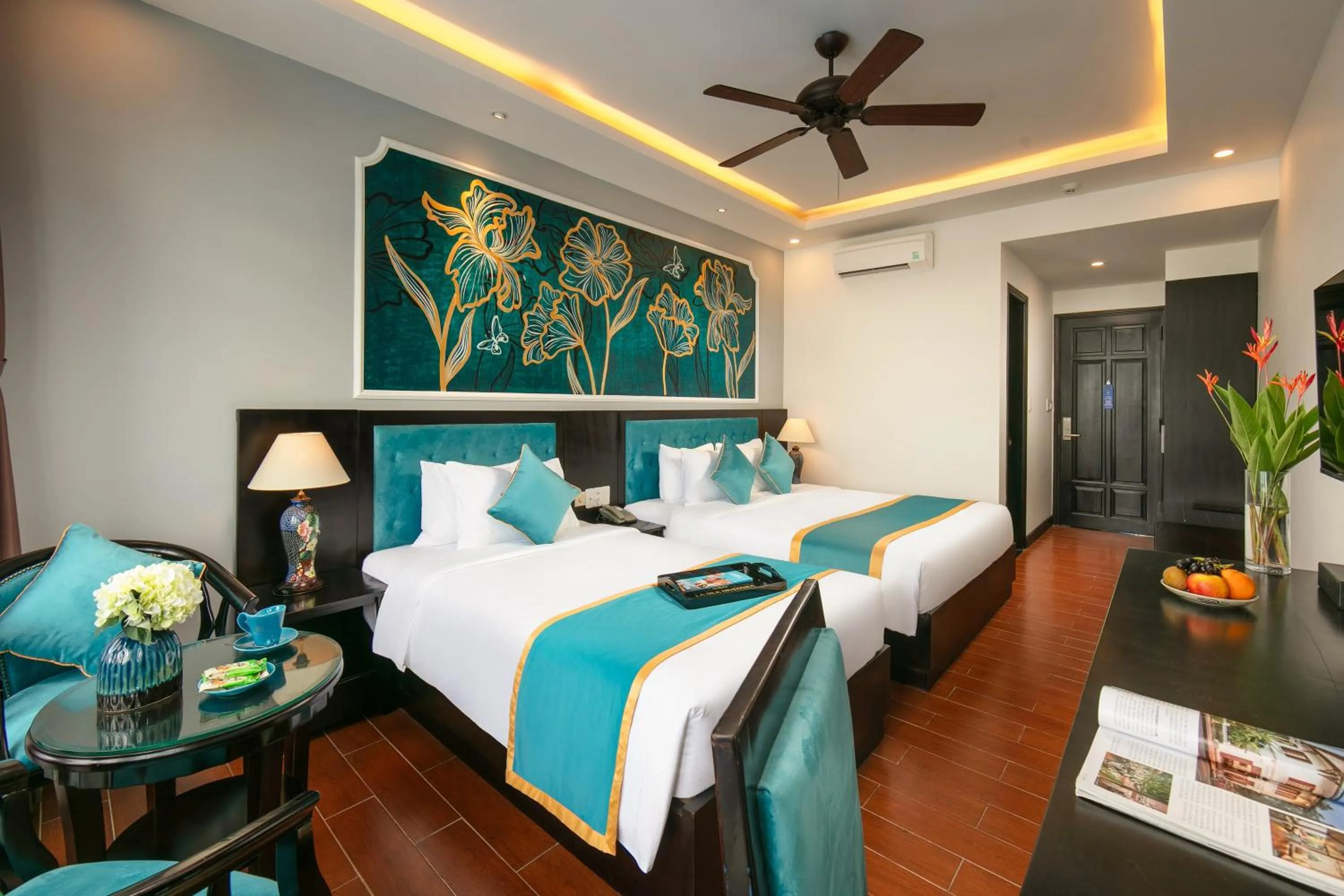 Bed in Silk River Hoi An Hotel & Spa