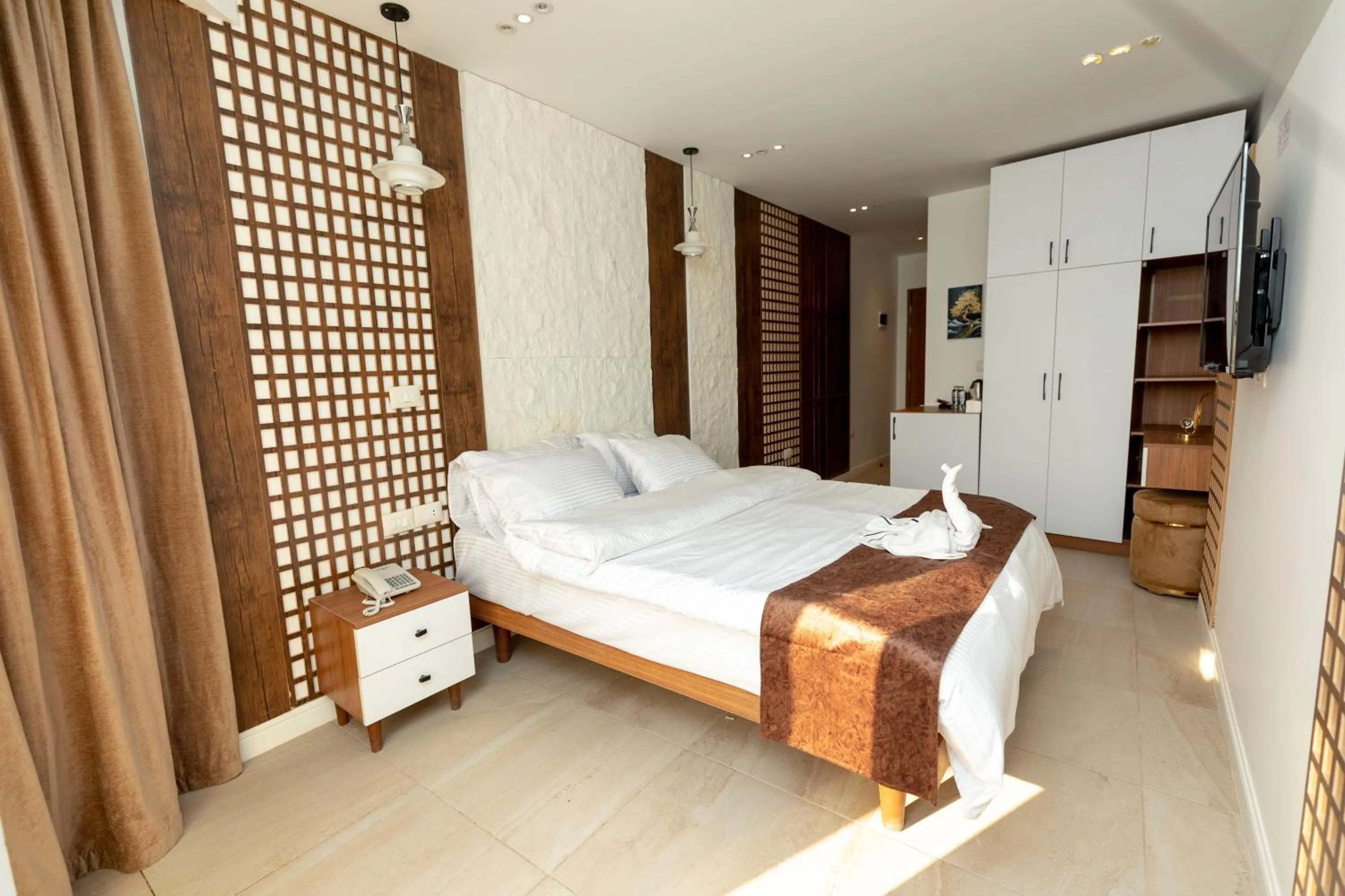 Bed in Eyes Of Egypt Pyramids View Boutique Hotel