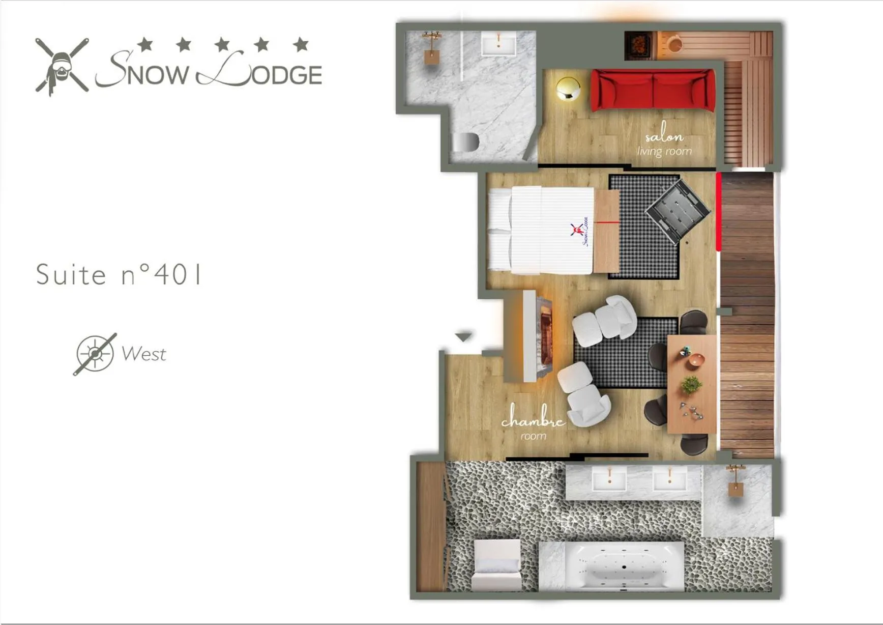 Floor plan in Snow Lodge Hotel Courchevel 1850