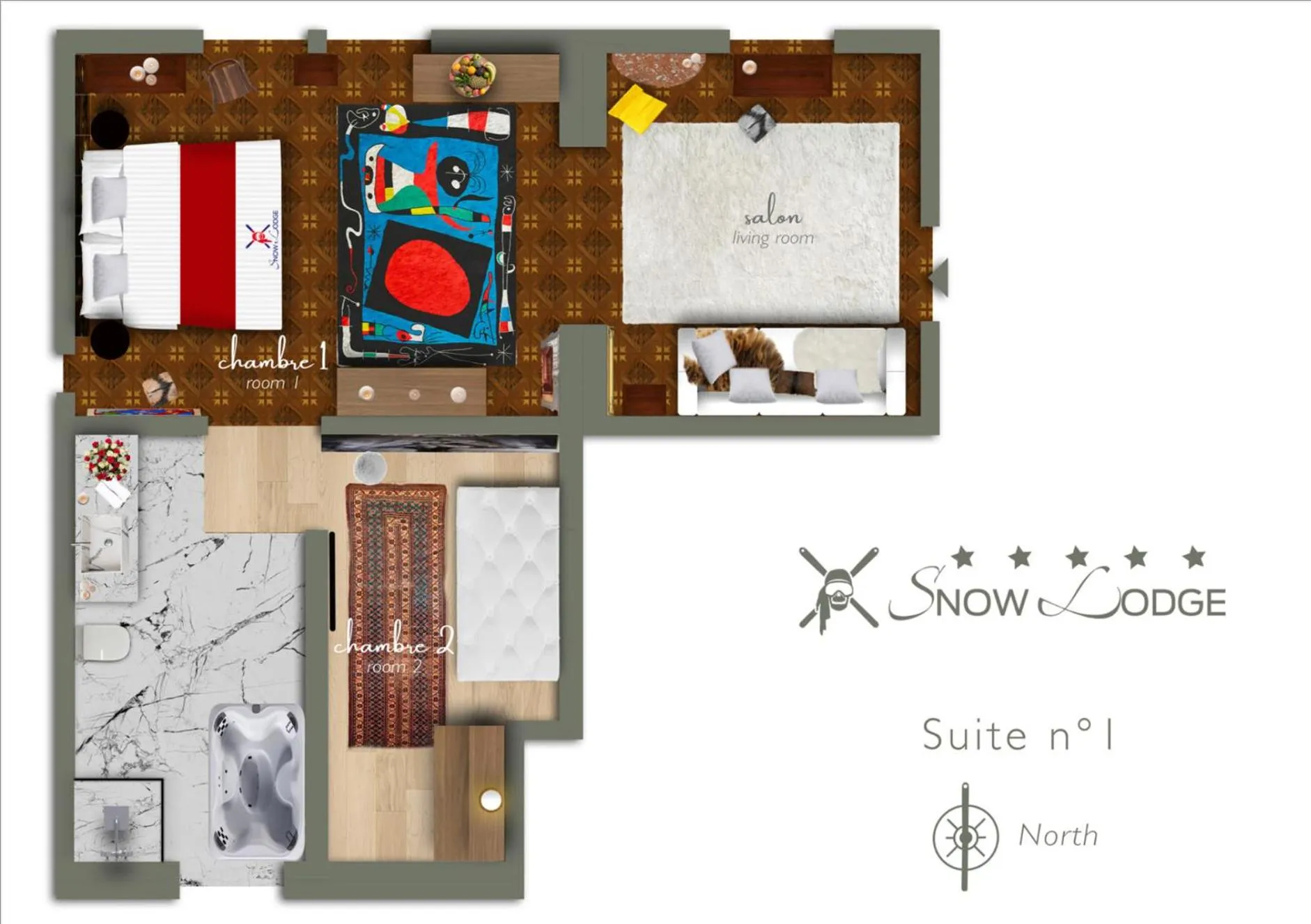 Floor plan in Snow Lodge Hotel Courchevel 1850
