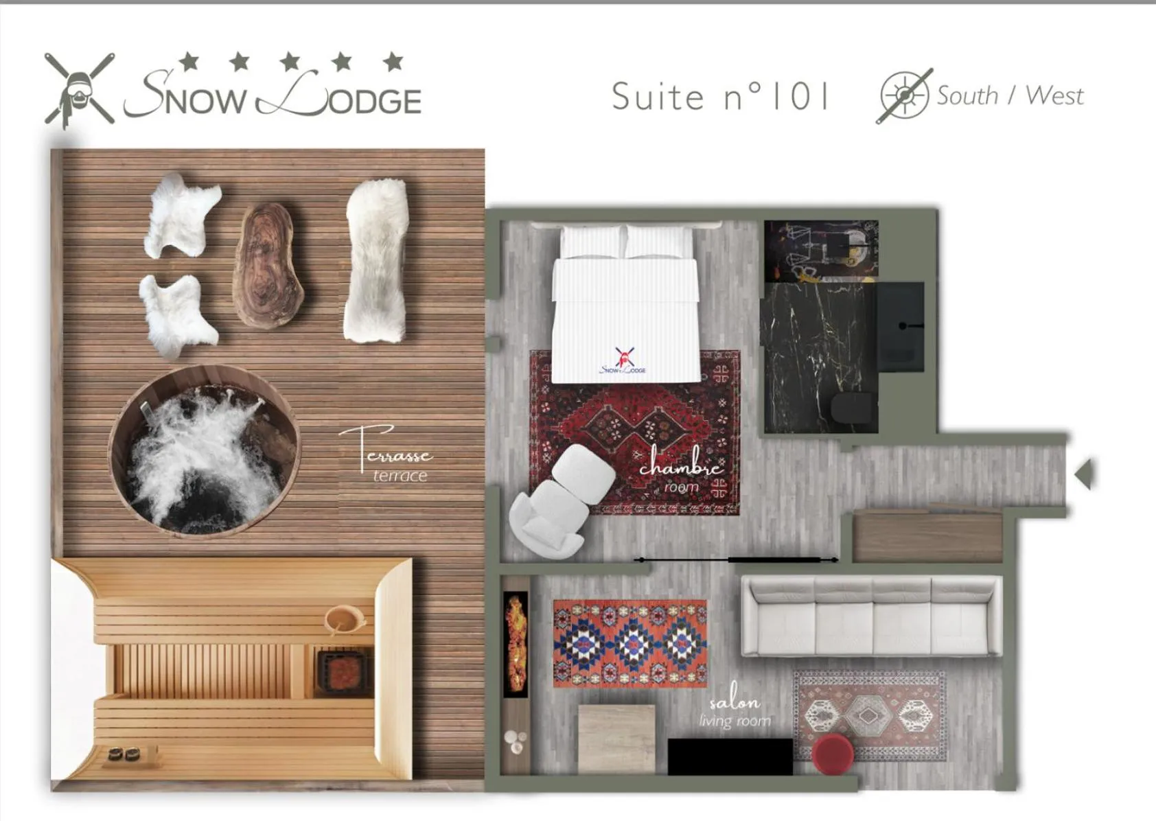 Floor plan in Snow Lodge Hotel Courchevel 1850
