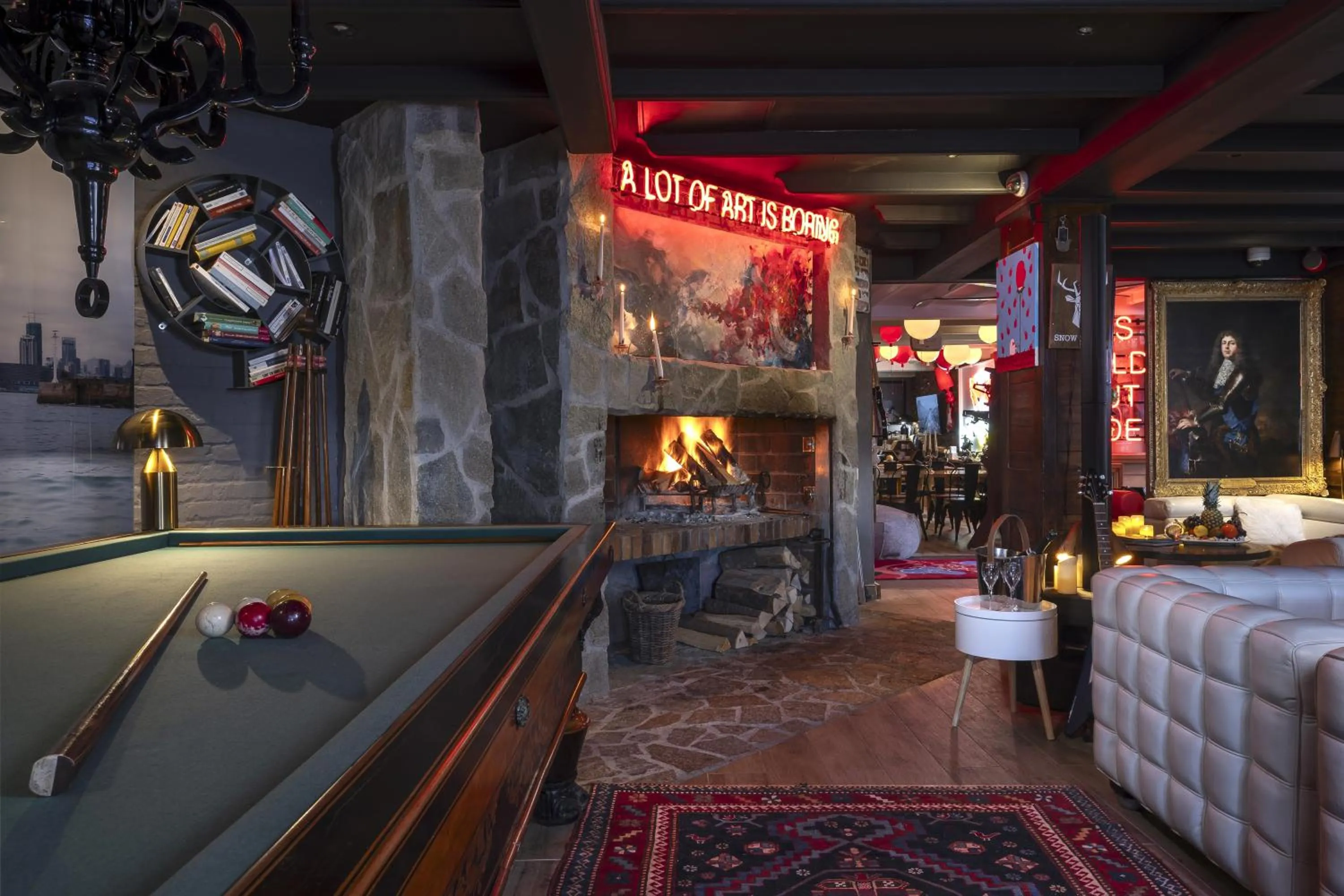 Billiard in Snow Lodge Hotel Courchevel 1850