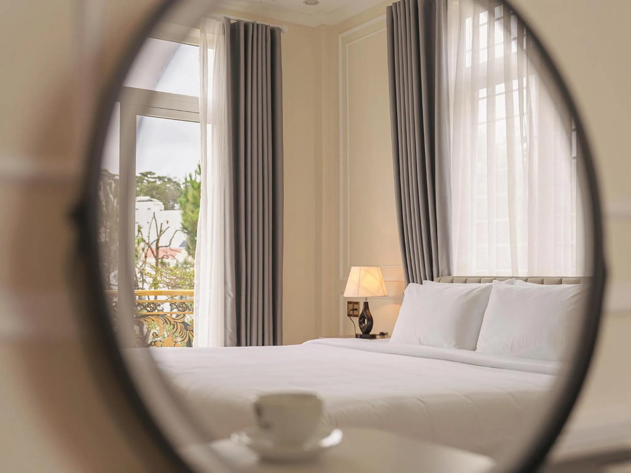 View (from property/room), Bed in The One Da Lat Hotel