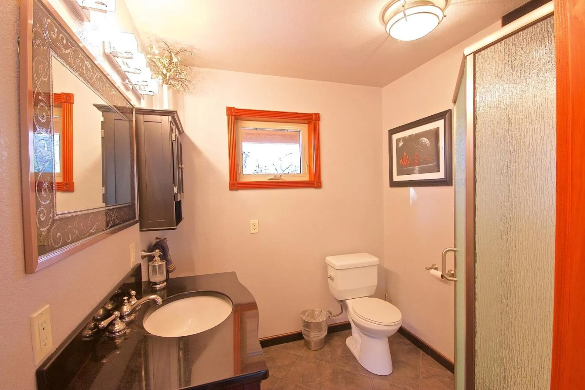 Bathroom in Riverfront Property with Waterfalls near Yosemite and Bass Lake