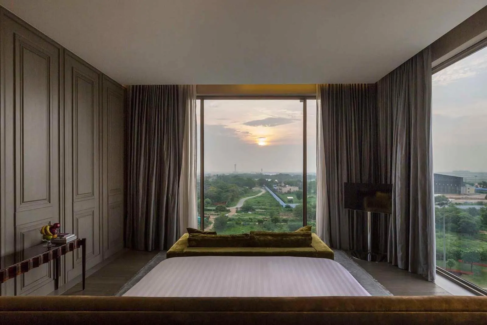 View (from property/room), Bed in Roseate House New Delhi