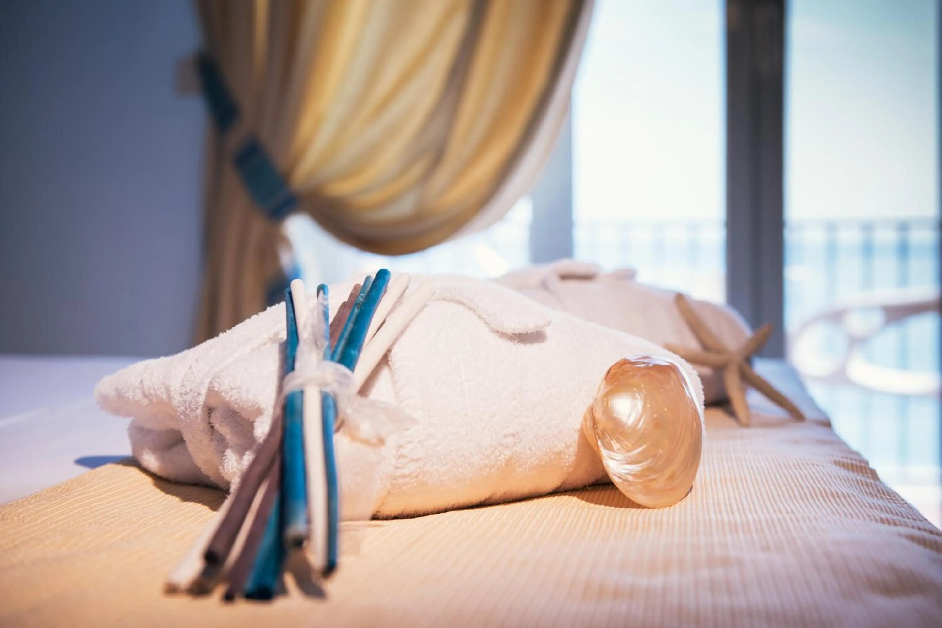 Decorative detail, Bed in Hotel Albatros Varigotti