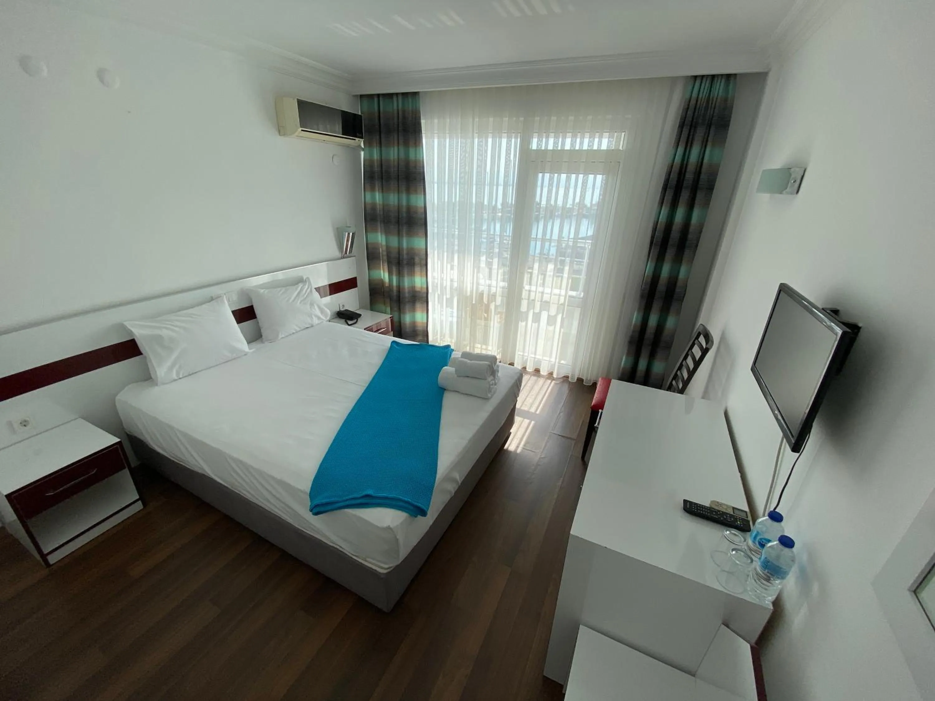 View (from property/room), Bed in Finike Marina Hotel