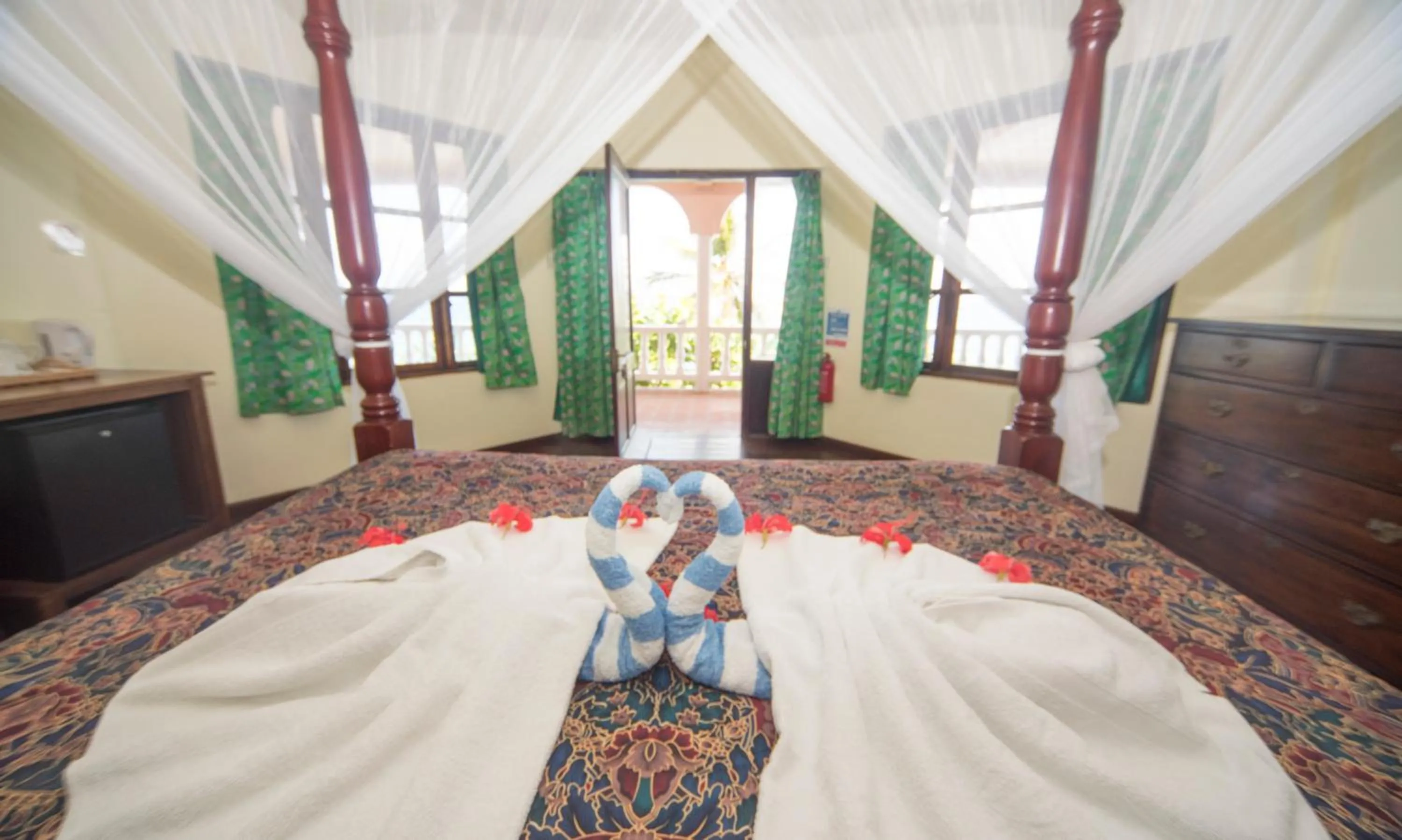 Bed in Petite Anse Hotel