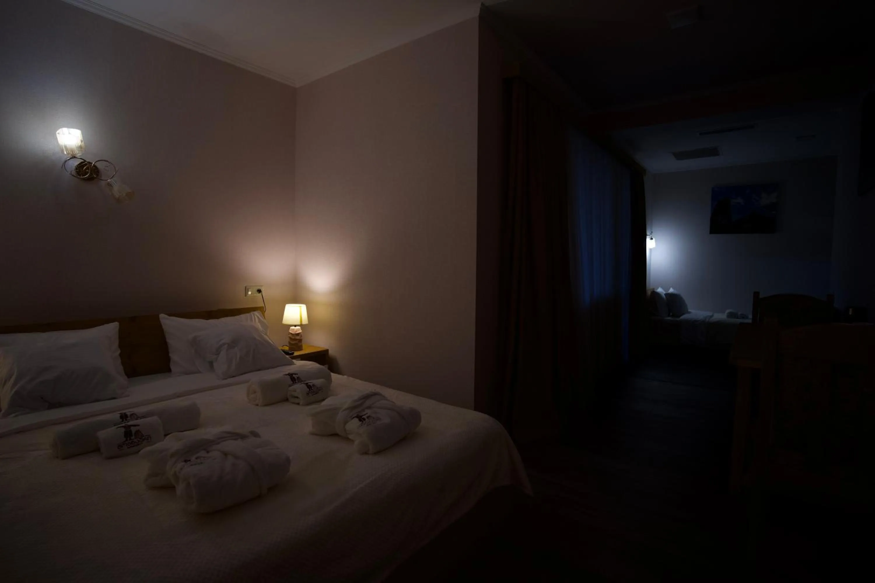 Bed in Hotel Mogzauri