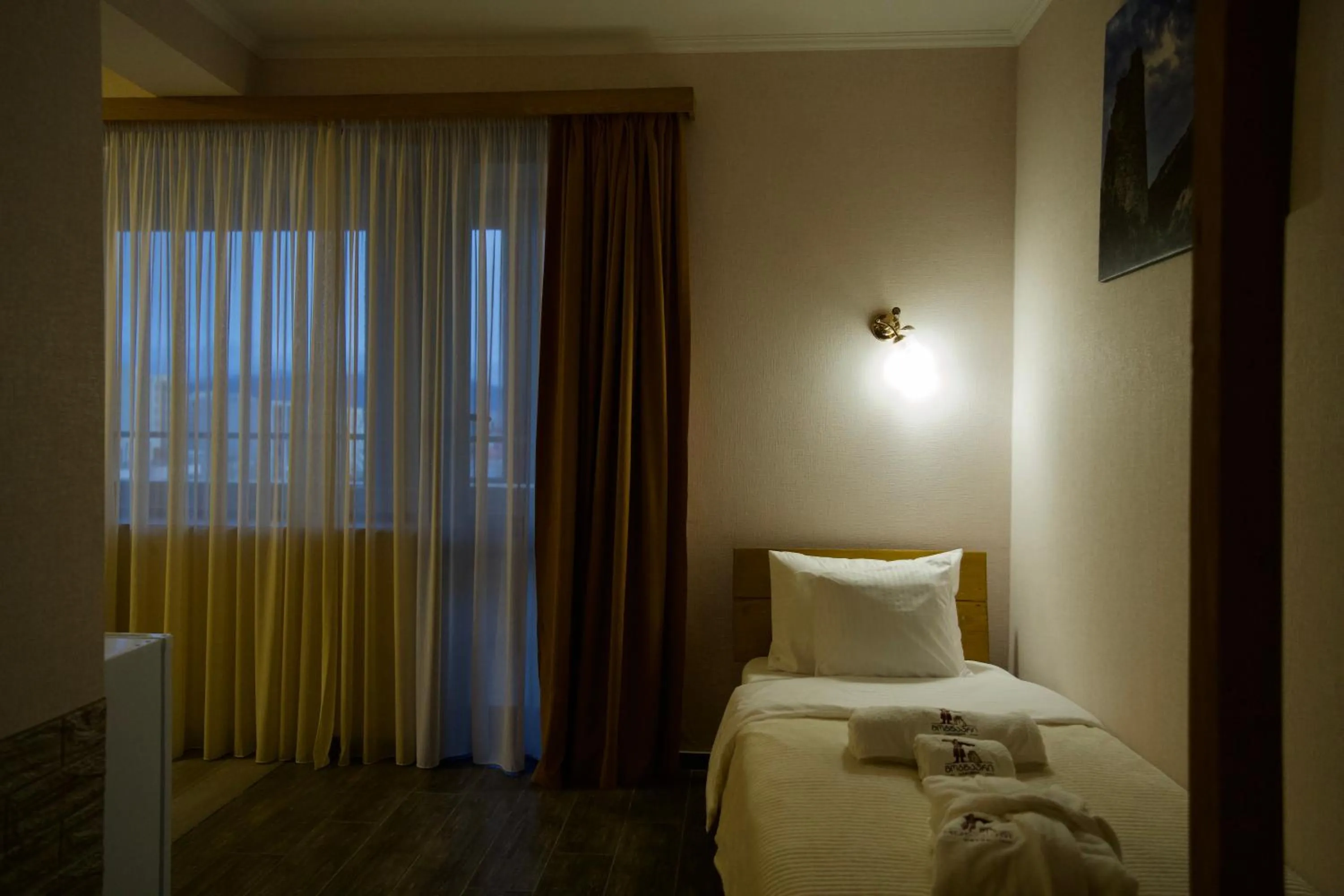 Bed in Hotel Mogzauri