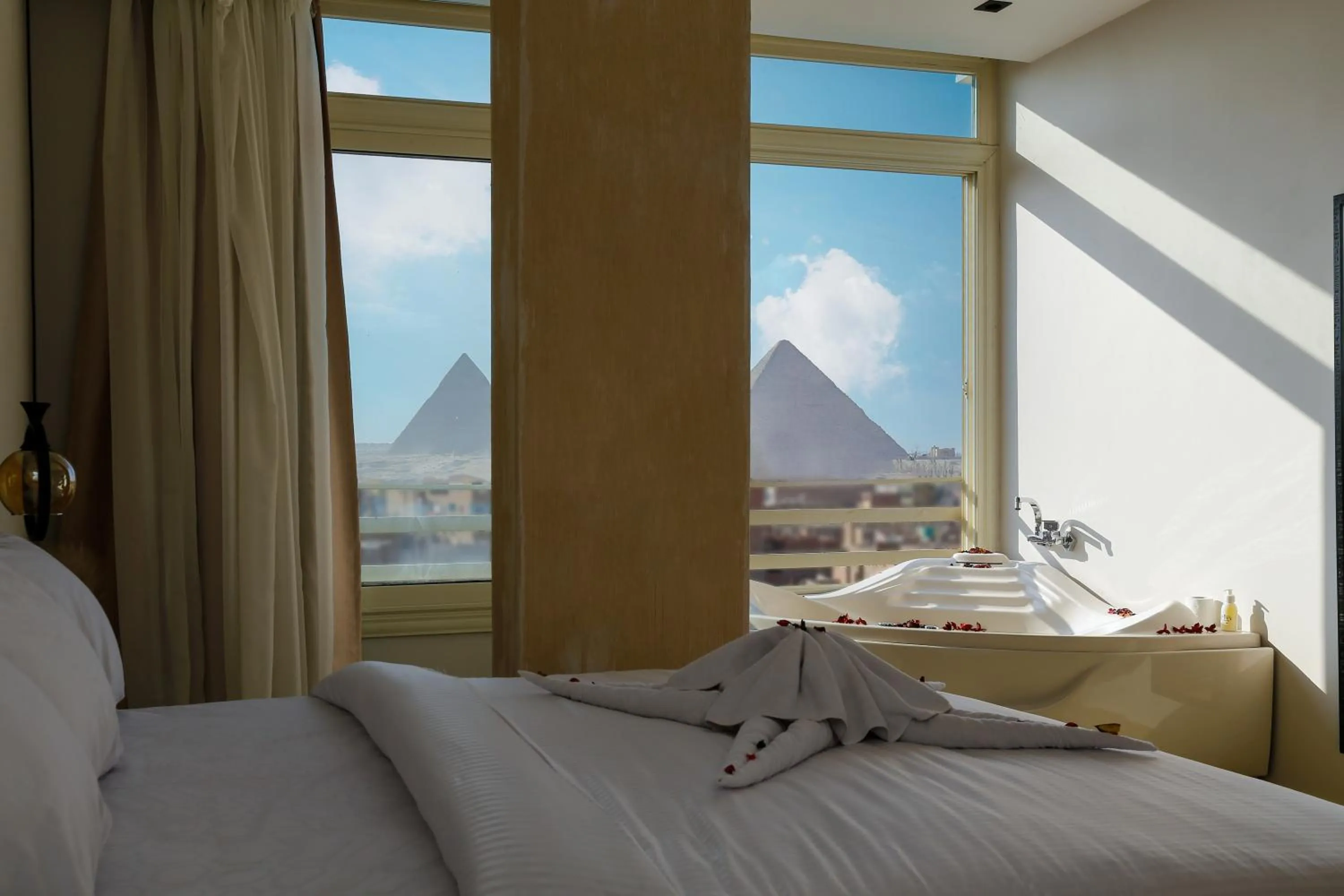 View (from property/room), Bed in Rixoss tower Pyramids View