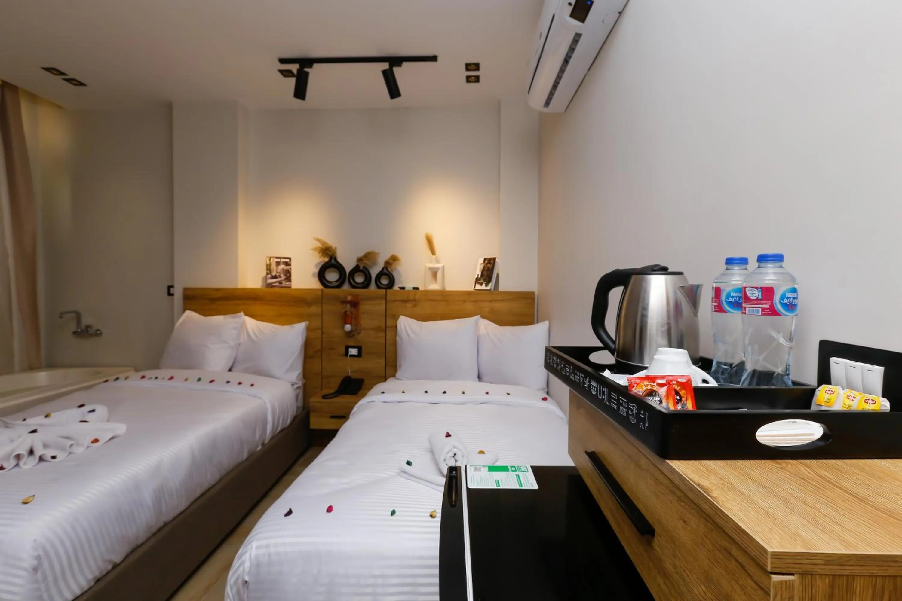 Bed in Rixoss tower Pyramids View