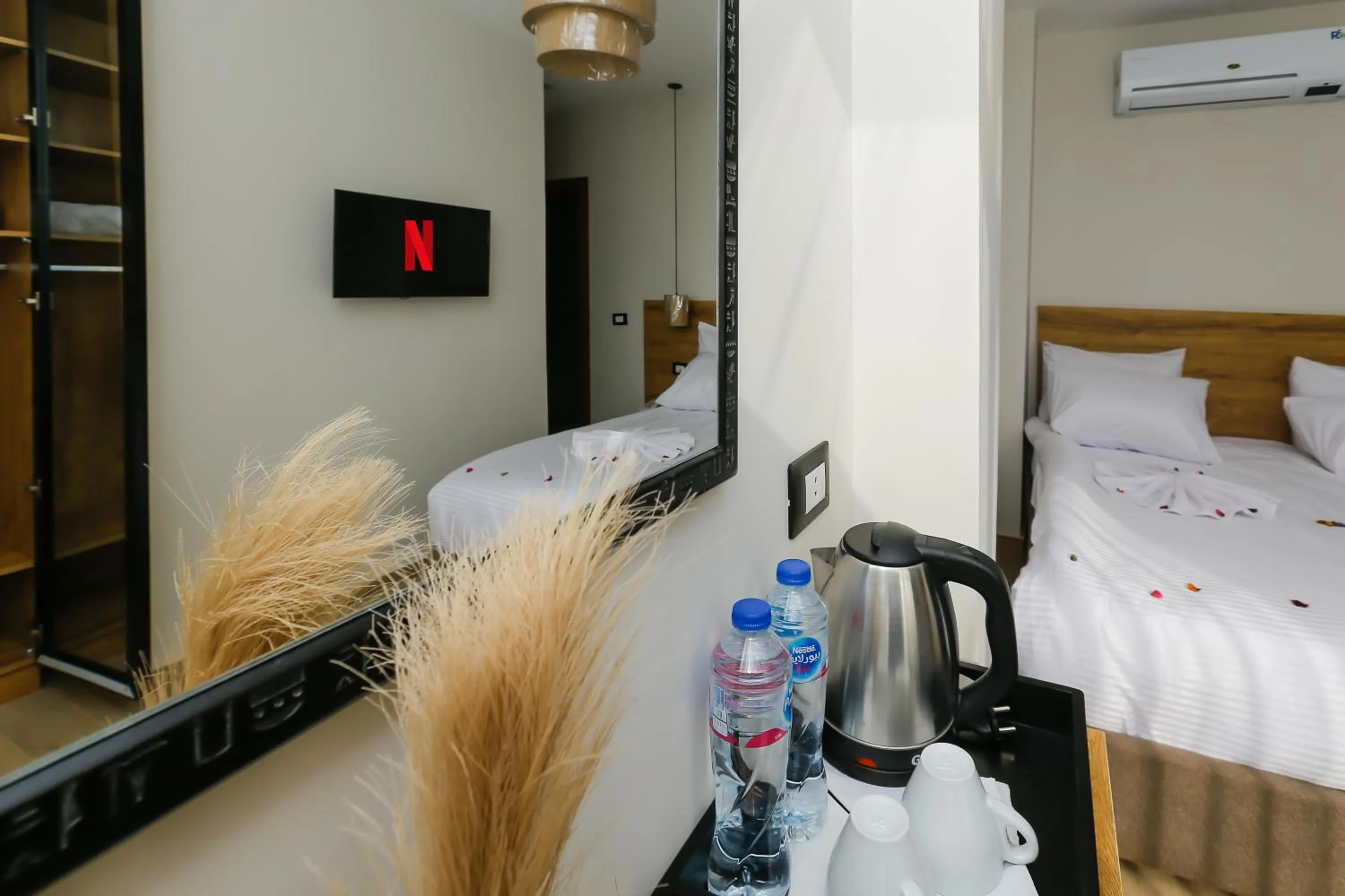 Bed in Rixoss tower Pyramids View