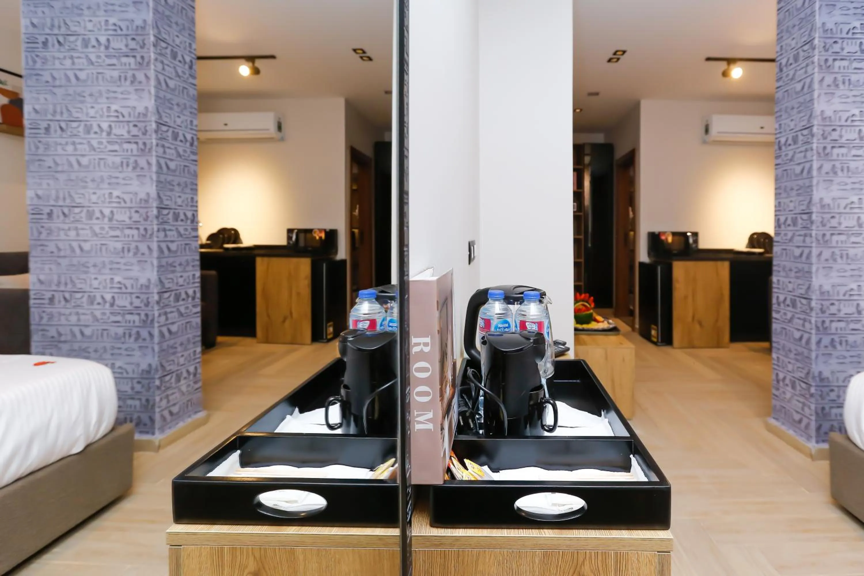 Bed in Rixoss tower Pyramids View