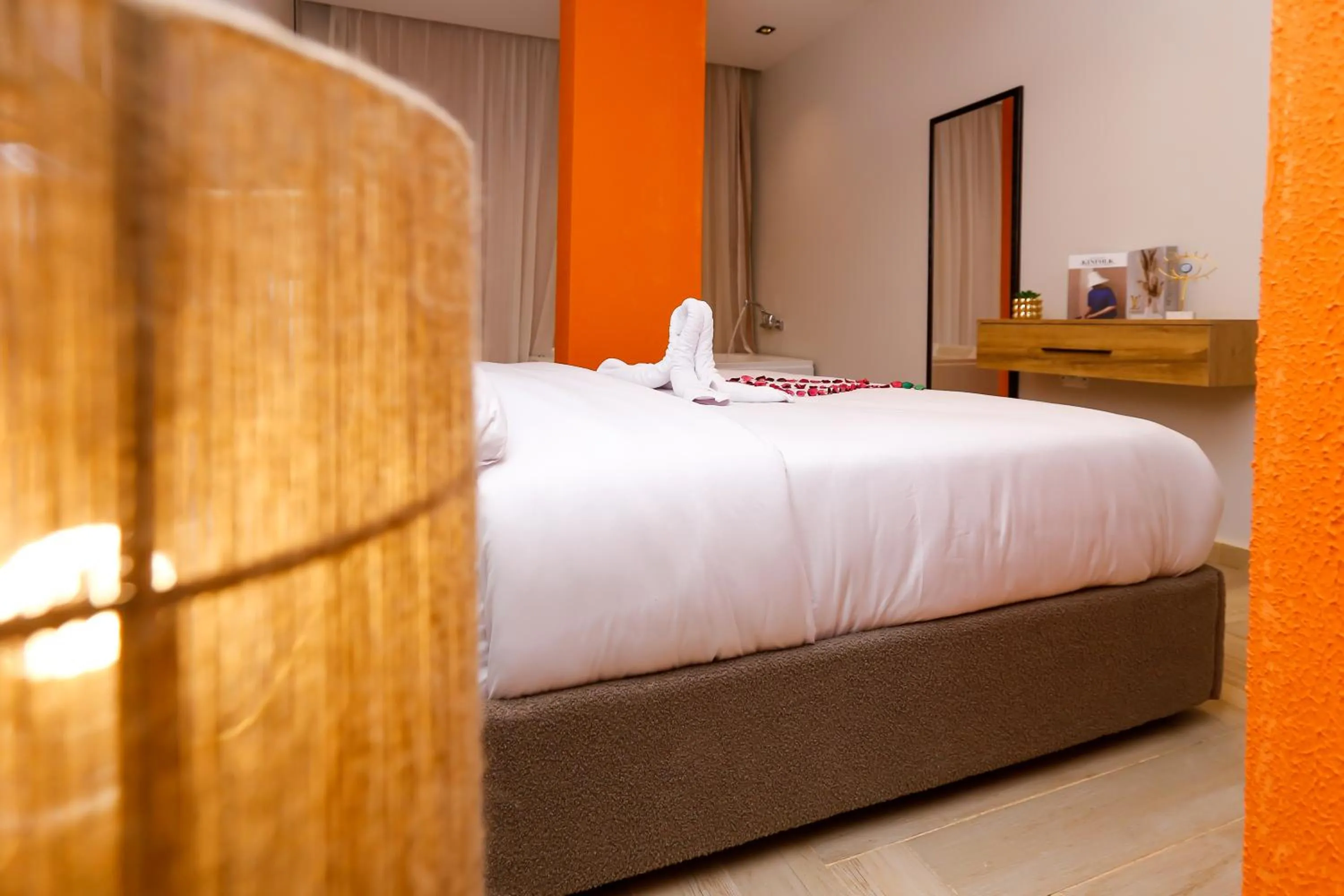 Bed in Rixoss tower Pyramids View