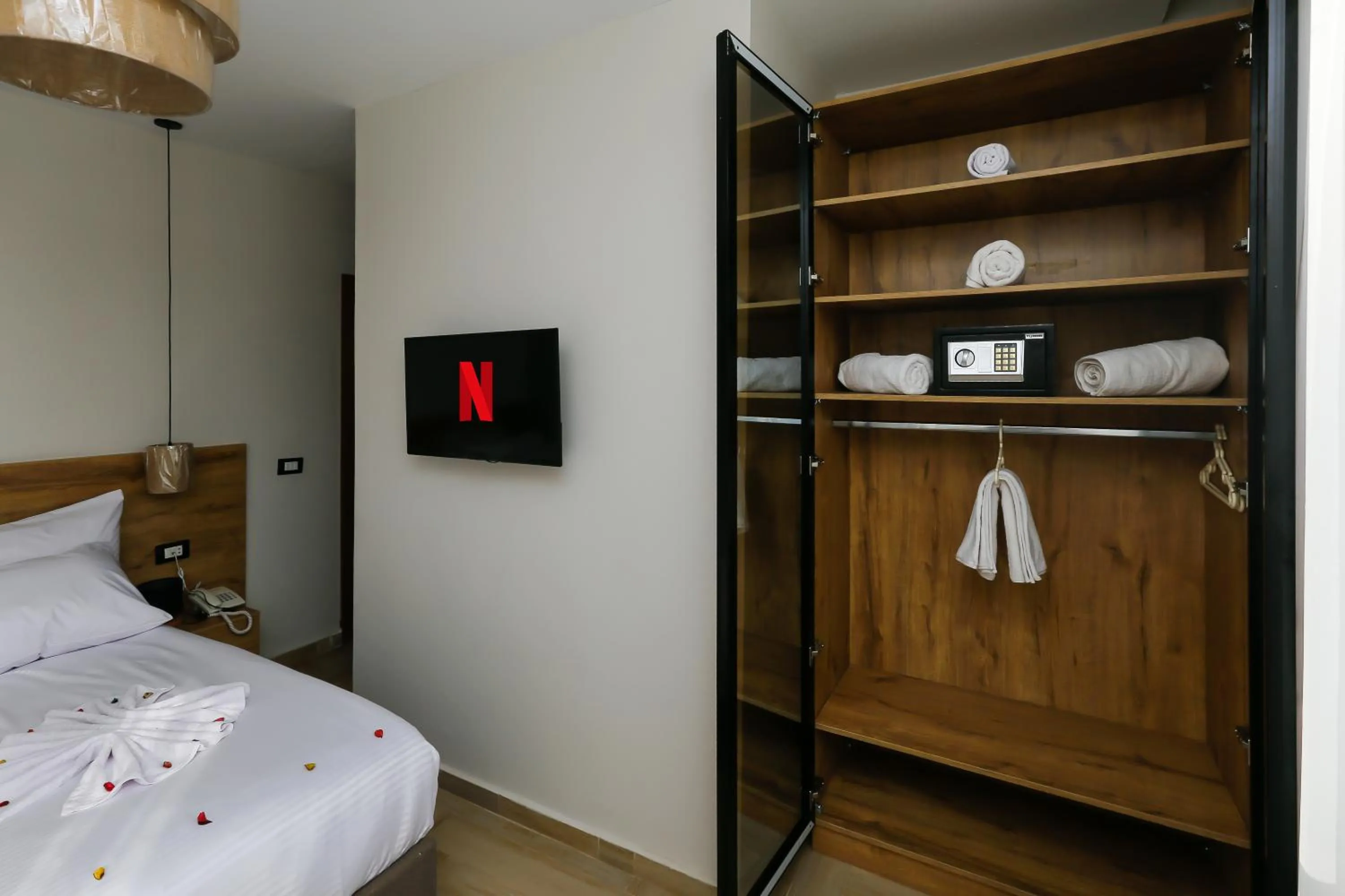 Bed in Rixoss tower Pyramids View