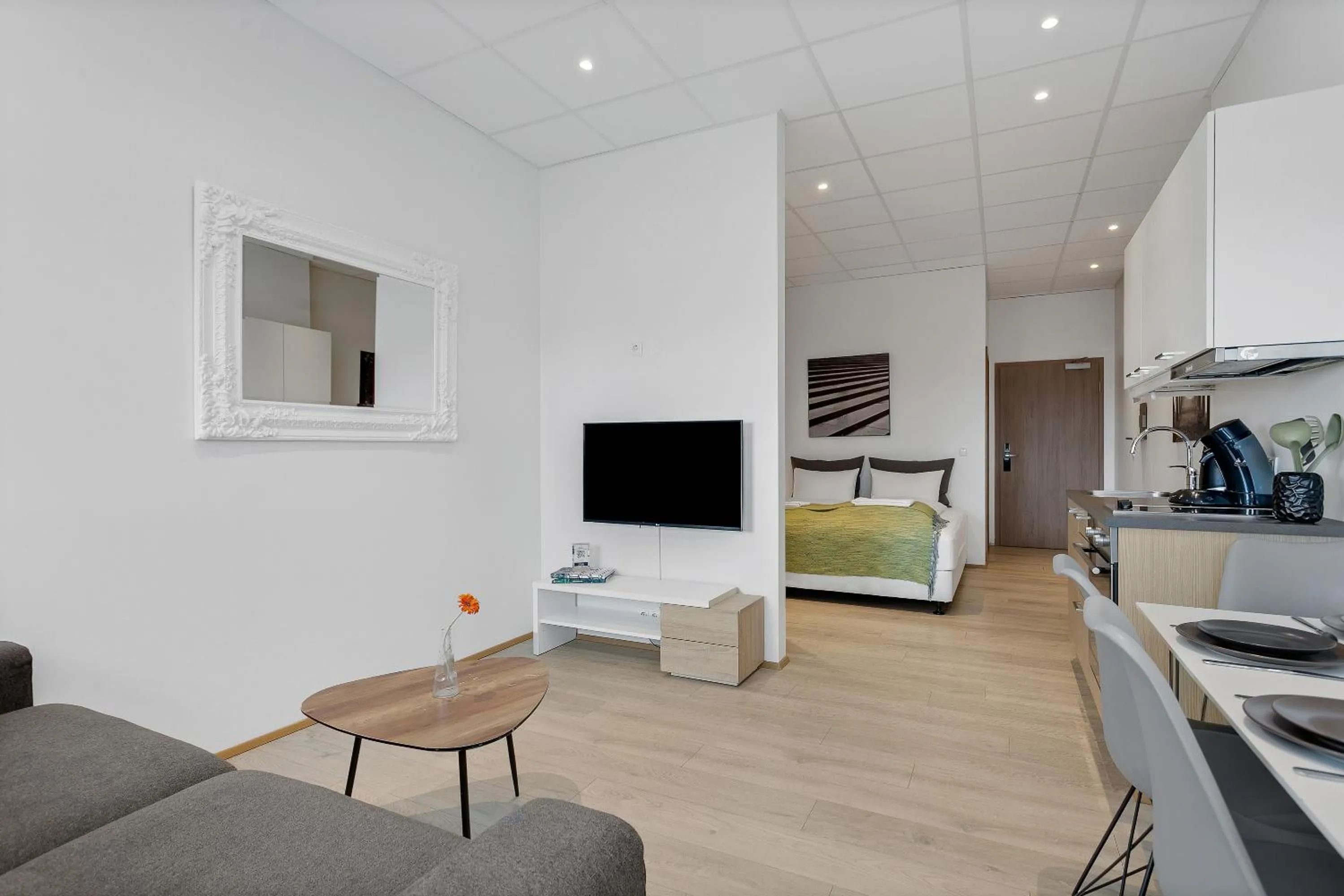 Bed in Blue Mountain Apartments by Heimaleiga