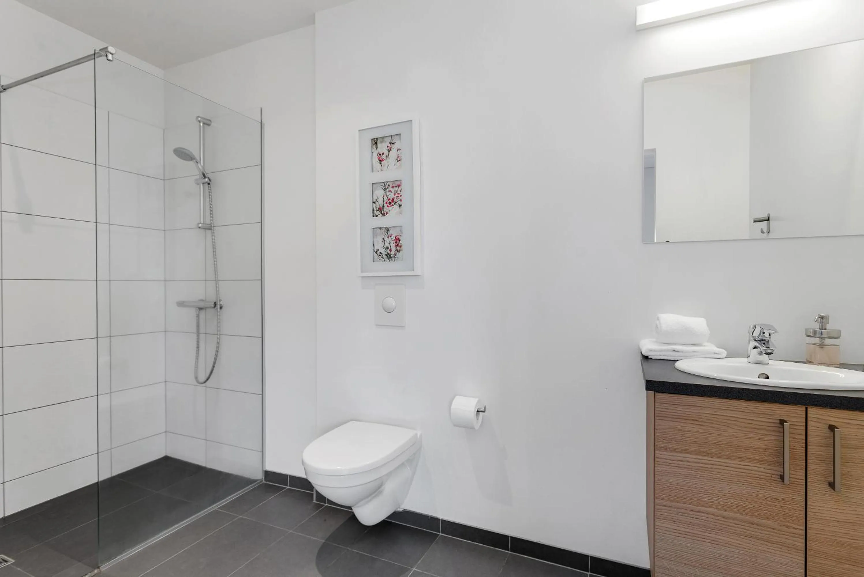 Shower in Blue Mountain Apartments by Heimaleiga