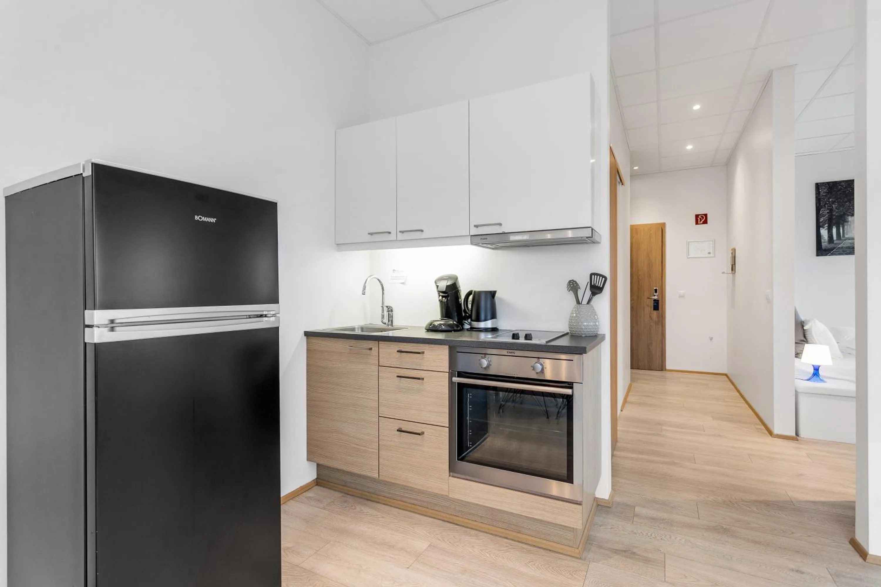 Kitchen or kitchenette in Blue Mountain Apartments by Heimaleiga