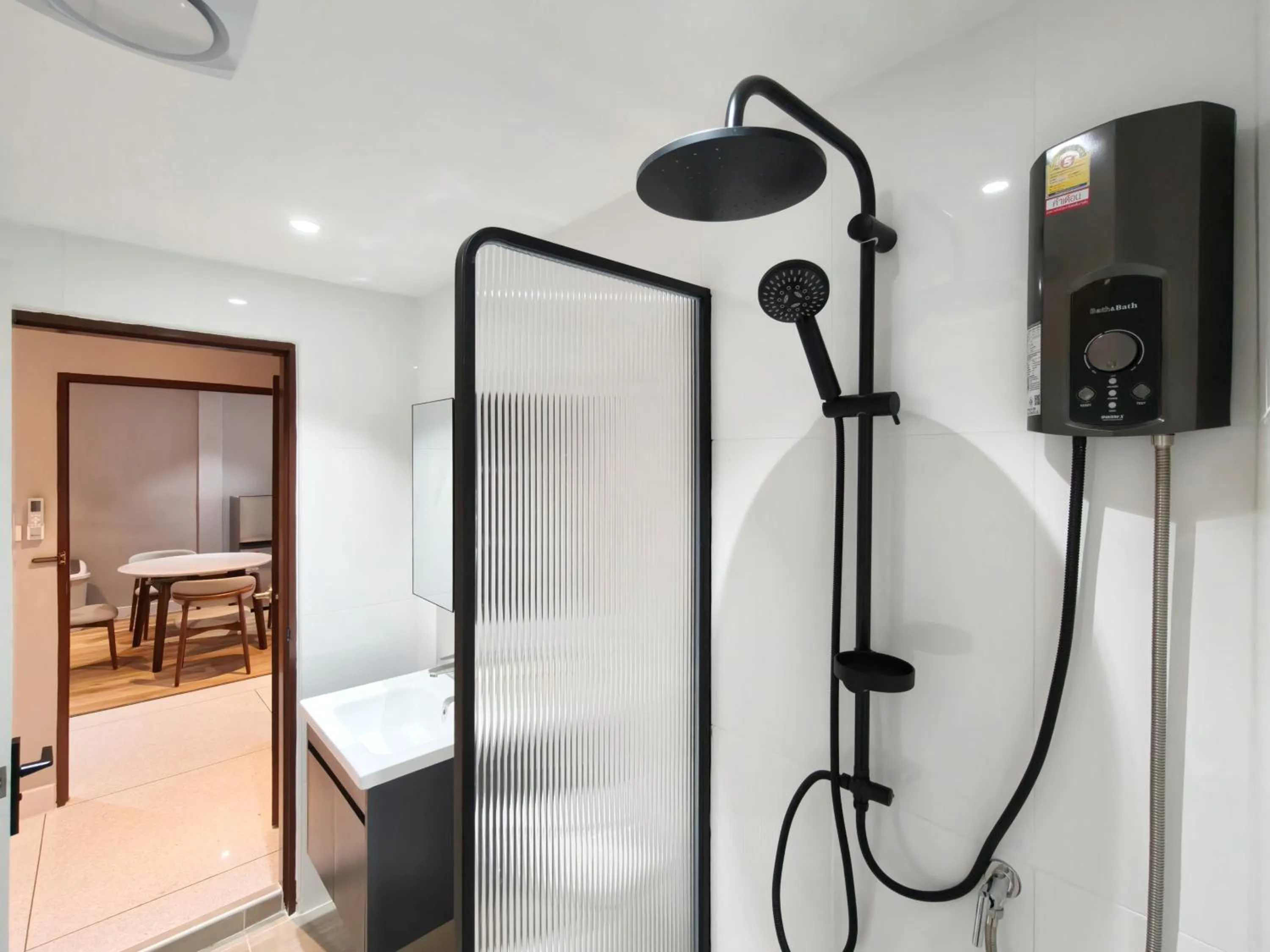 Bathroom, Bed in AB House