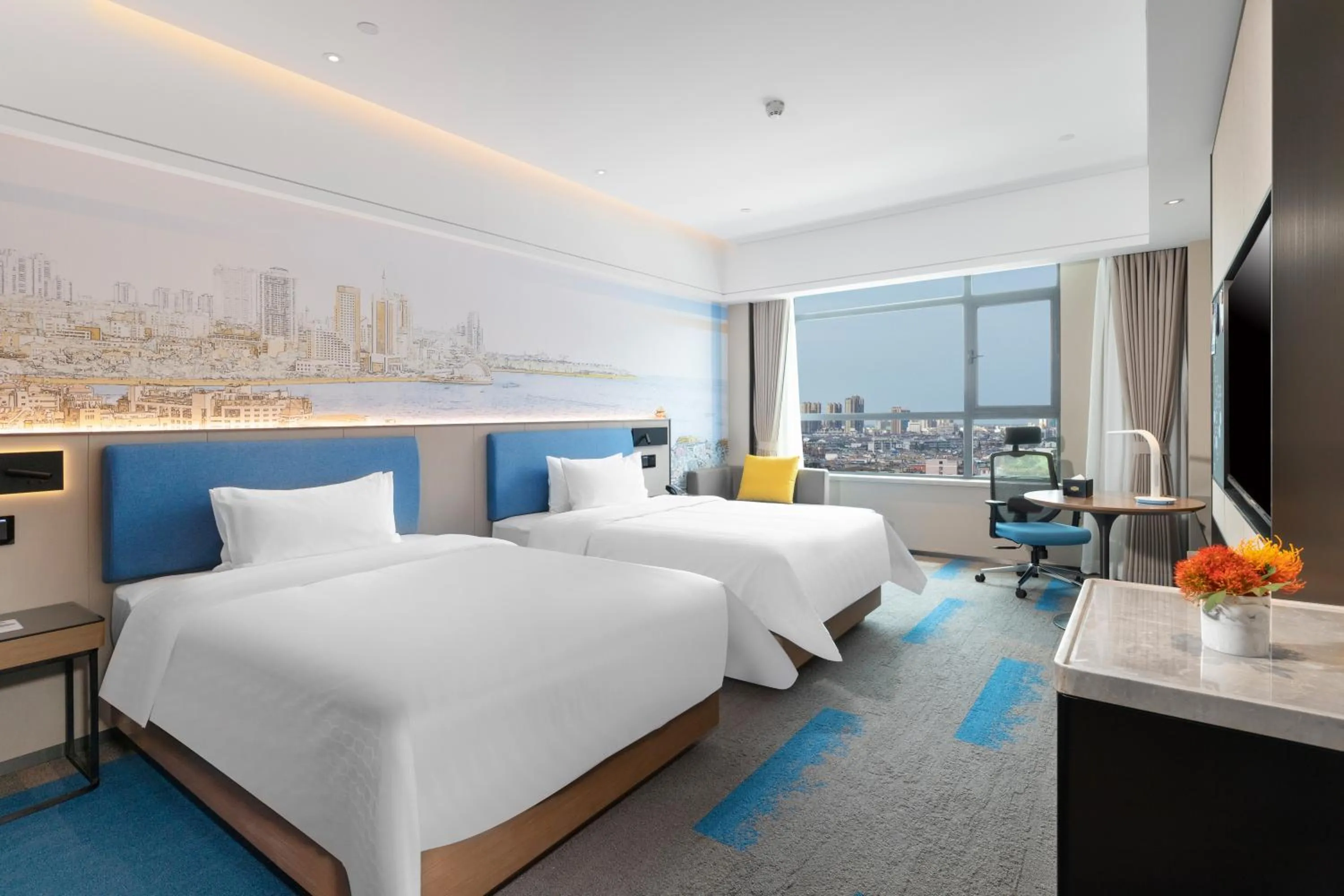 Bed in Hampton by Hilton Qingdao Jiaodong International Airport South