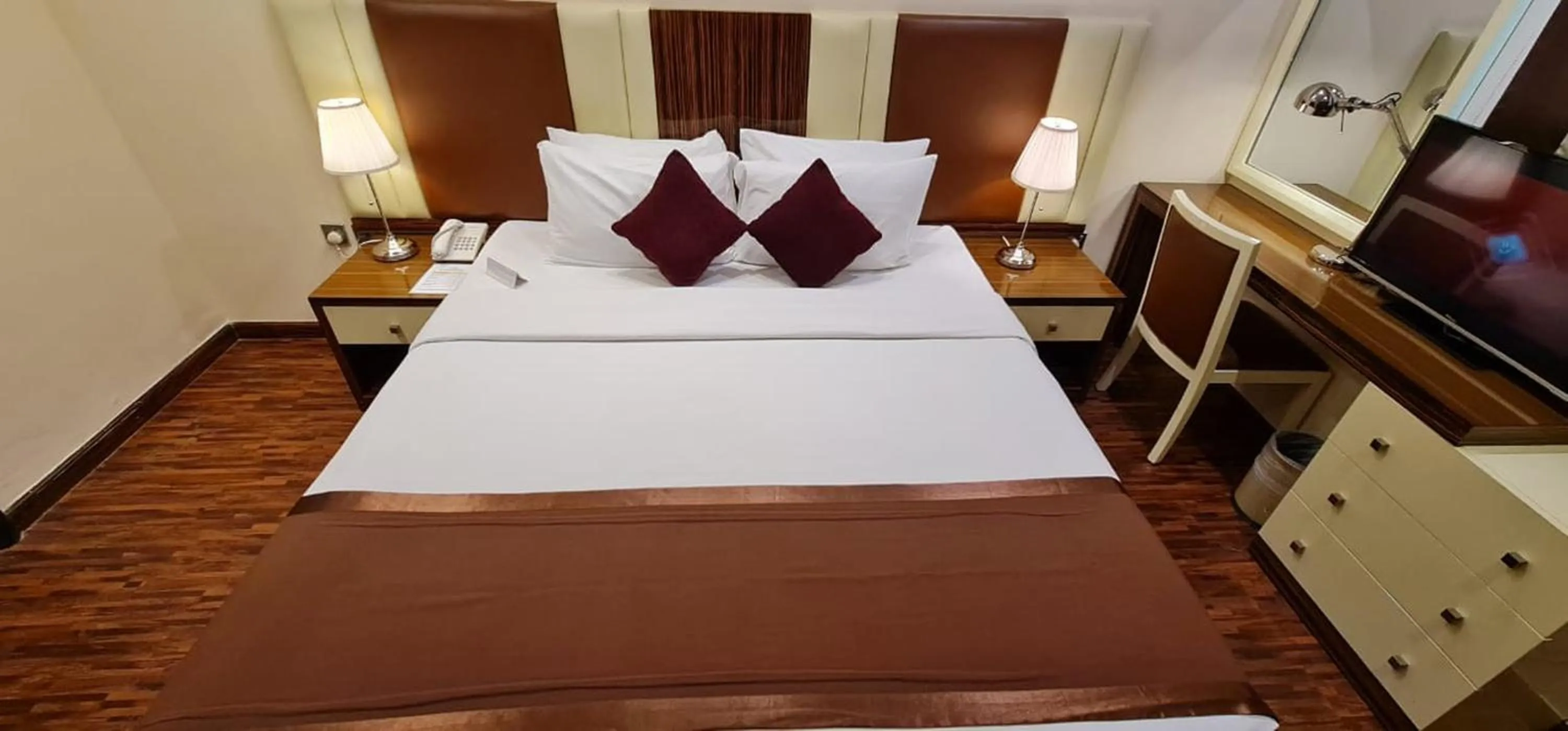 Bed in The View Al Barsha Hotel Apartments