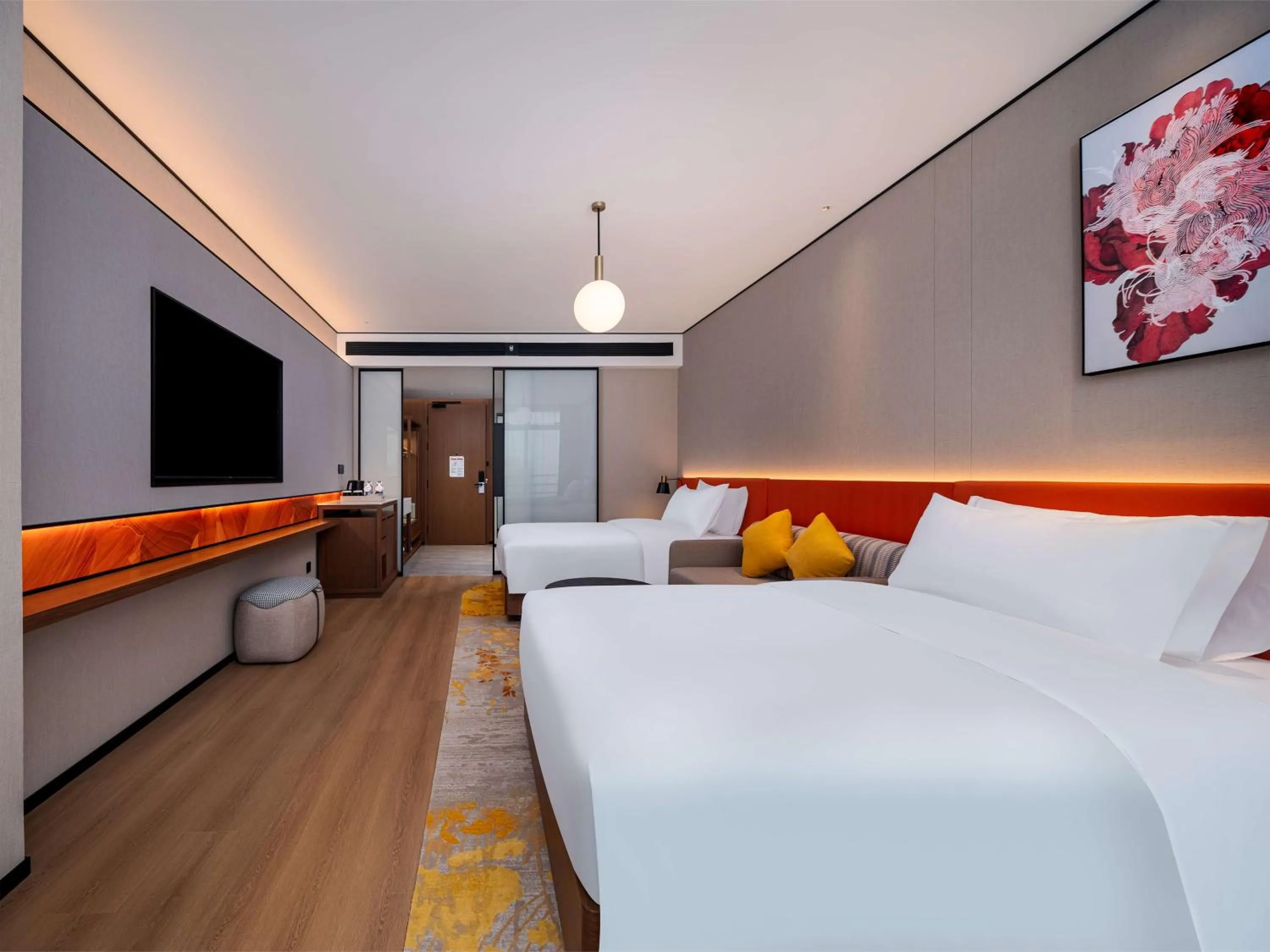 Living room, Bed in Hilton Garden Inn Hefei High-Tech Zone
