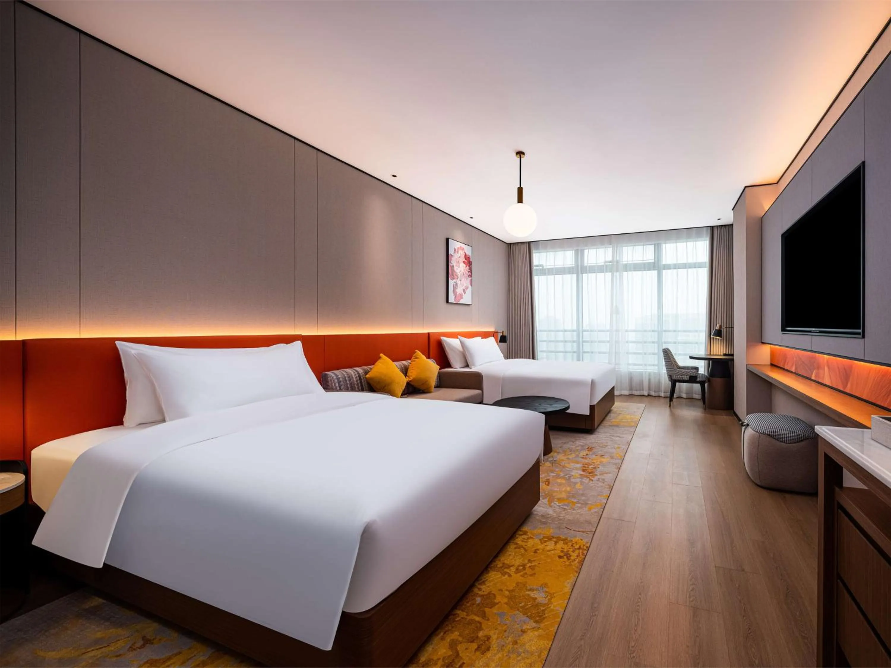 Living room, Bed in Hilton Garden Inn Hefei High-Tech Zone