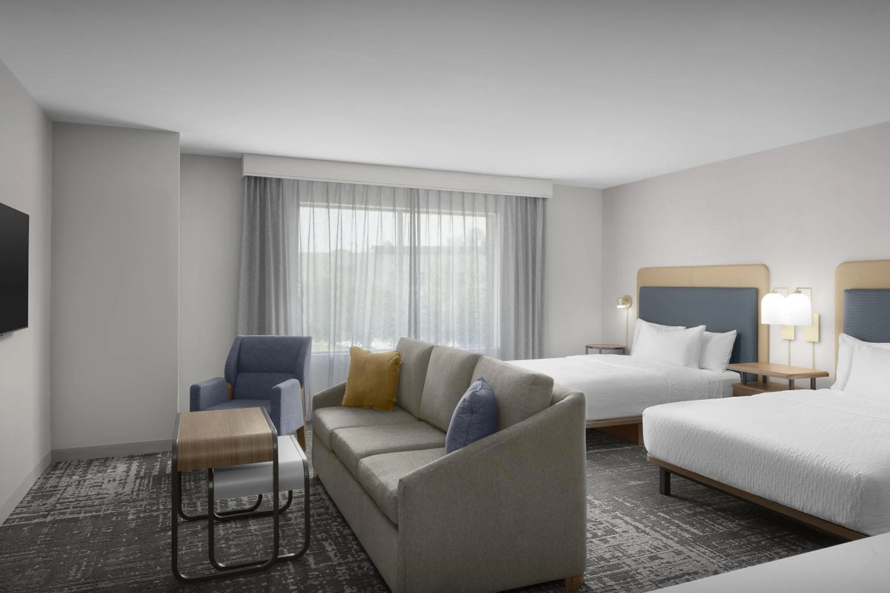 Living room, Bed in Homewood Suites By Hilton Jackson