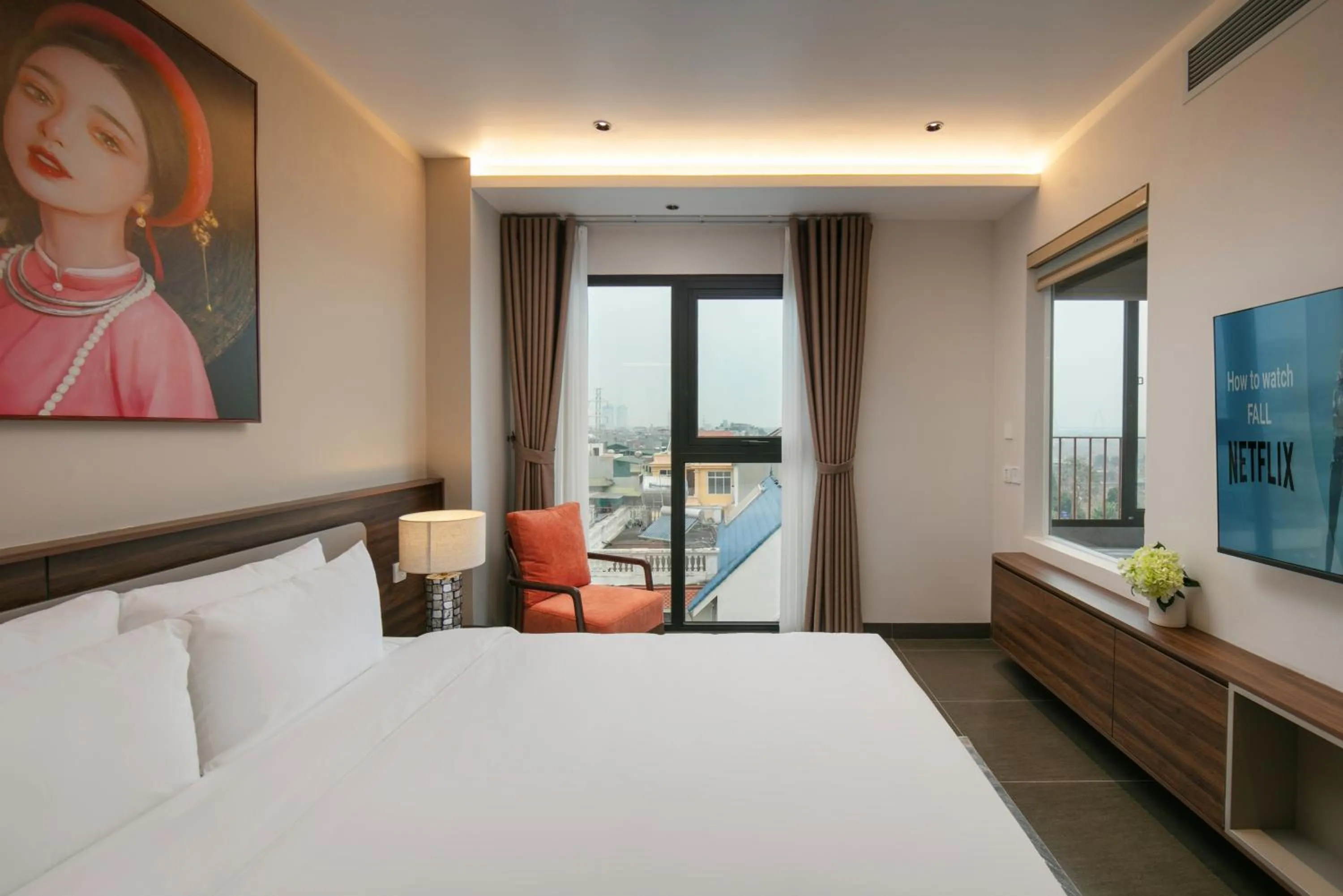 Communal lounge/ TV room, Bed in Hanoi Riverview Boutique Hotel & Apartment