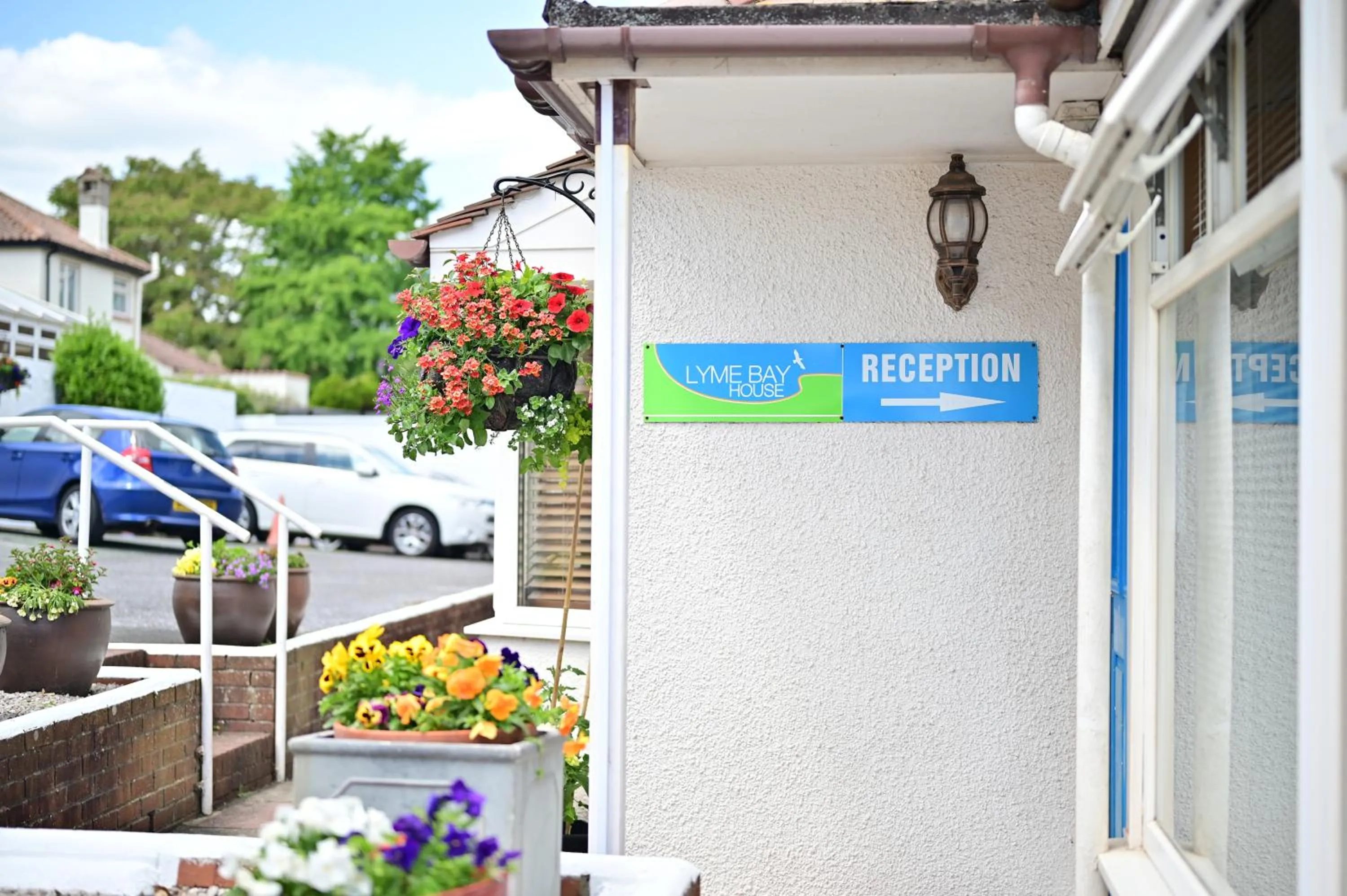 Facade/entrance in Lyme Bay House